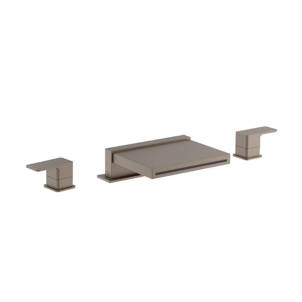 Flusso Serie 196 3 Hole Deck Mount Cascade / Sheet Flow Roman Tub Faucet by Flusso