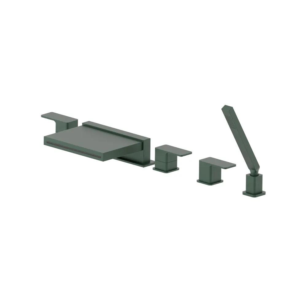 Flusso Serie 196 Five Hole Deck Mounted Cascade Flow Roman Tub Faucet with Hand Shower by Flusso