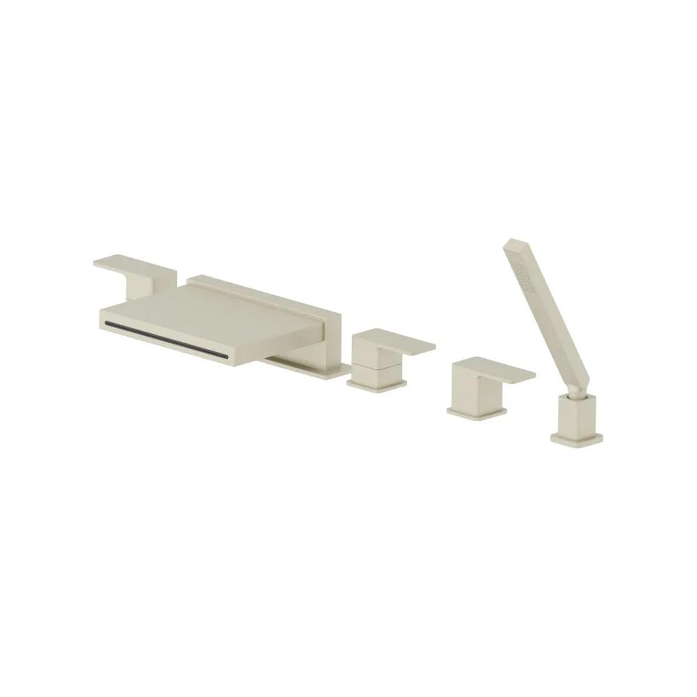 Flusso Serie 196 Five Hole Deck Mounted Cascade Flow Roman Tub Faucet with Hand Shower by Flusso