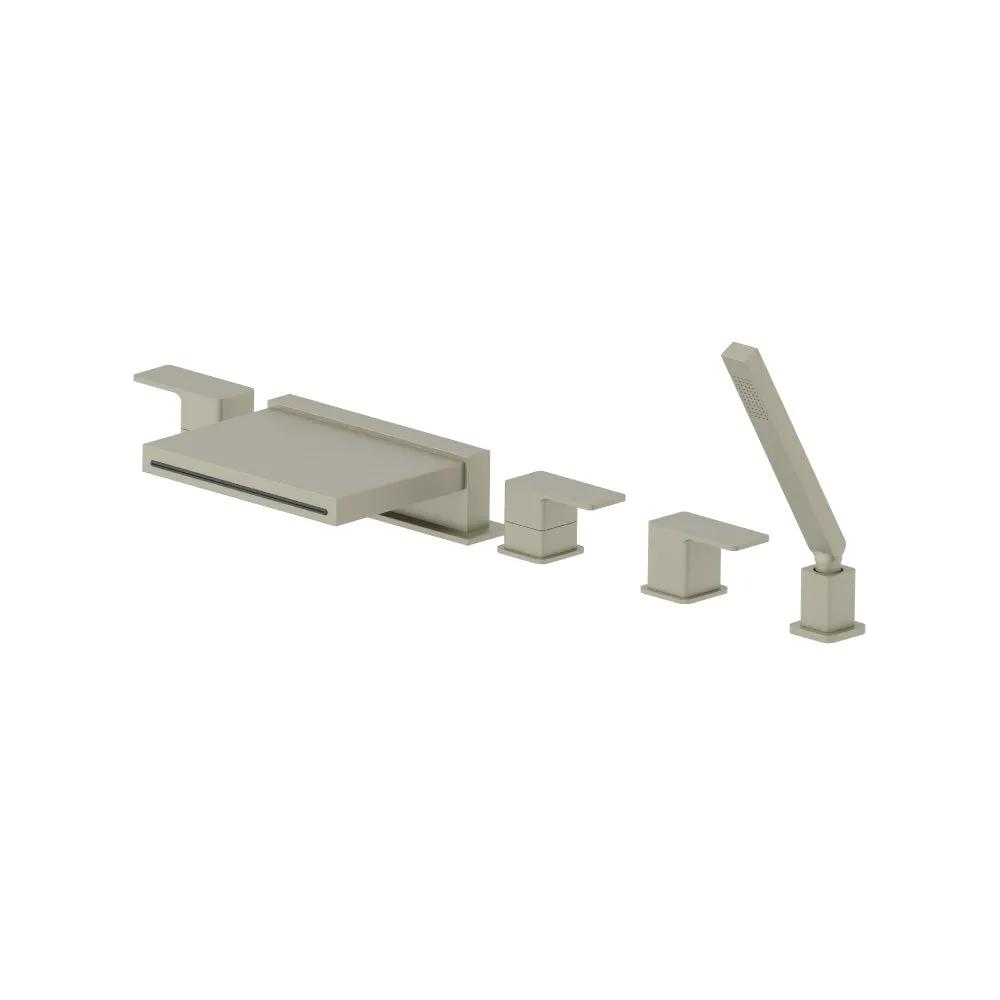 Flusso Serie 196 Five Hole Deck Mounted Cascade Flow Roman Tub Faucet with Hand Shower by Flusso