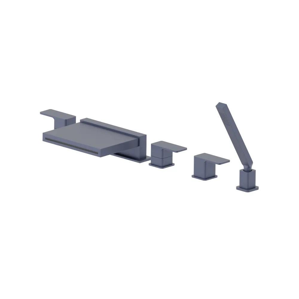 Flusso Serie 196 Five Hole Deck Mounted Cascade Flow Roman Tub Faucet with Hand Shower by Flusso