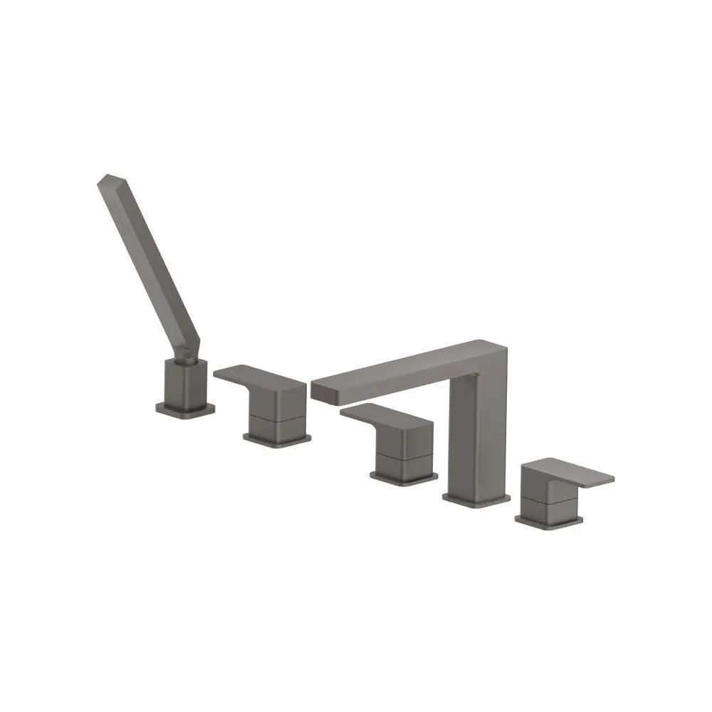 Flusso Serie 196 Five Hole Deck Mounted Roman Tub Faucet with Hand Shower by Flusso