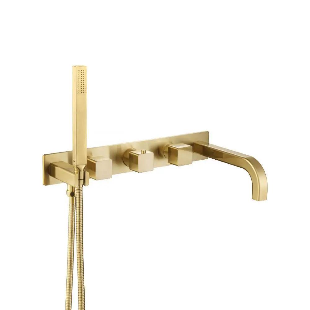 Flusso Serie 196 Trim for Wall Mount Tub Filler with Hand Shower by Flusso