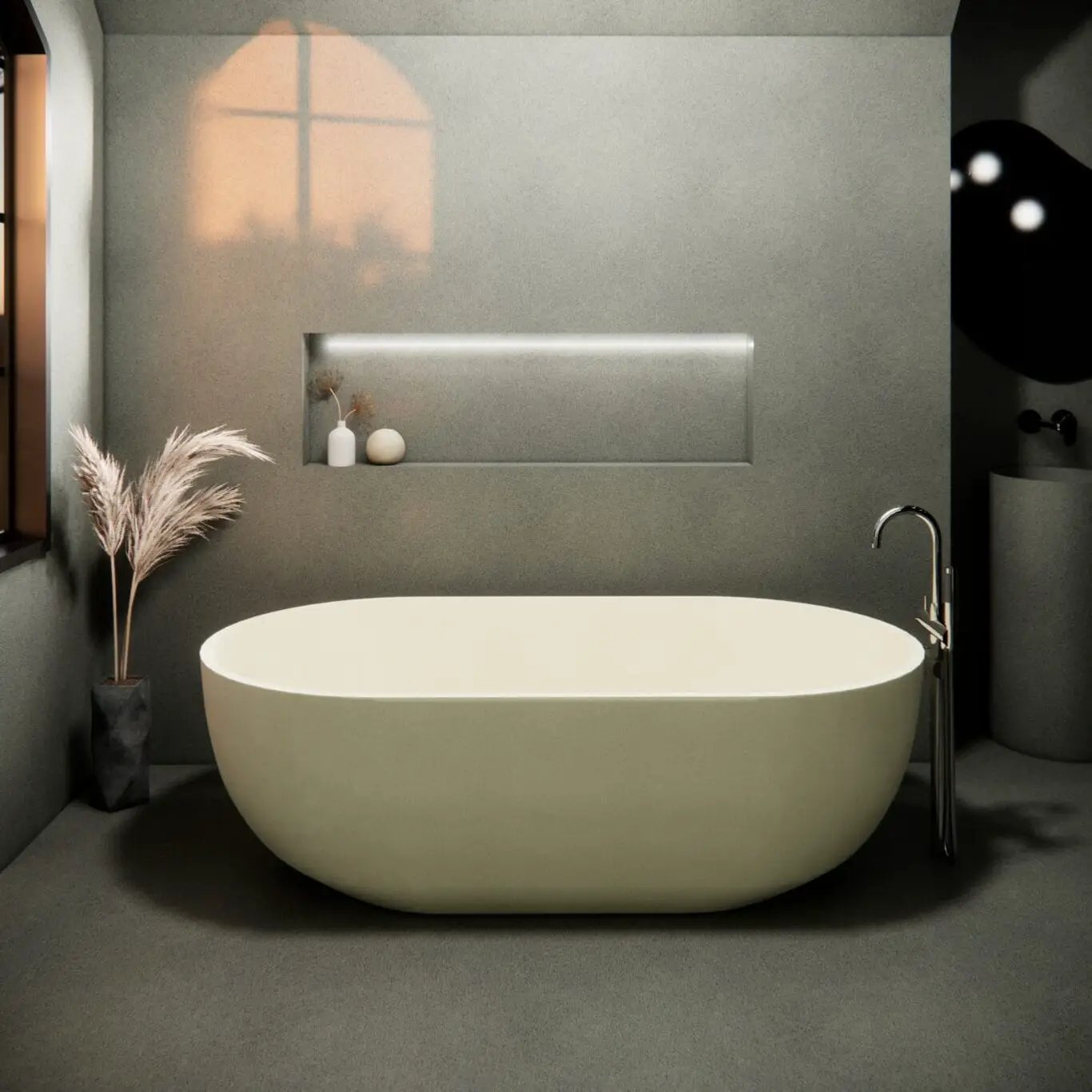 Balux Amari 66 Concrete Freestanding Bathtub by Balux