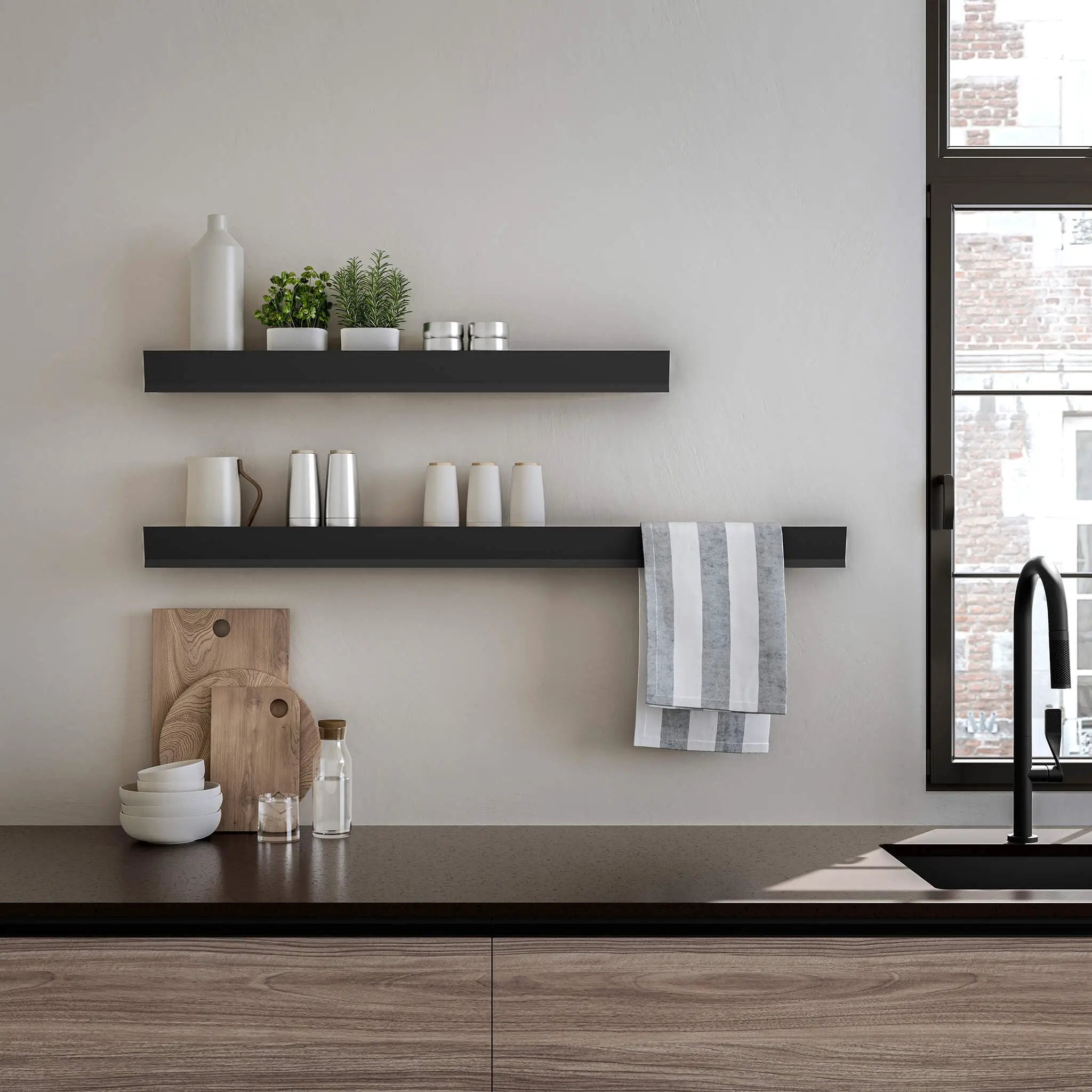 black shelf