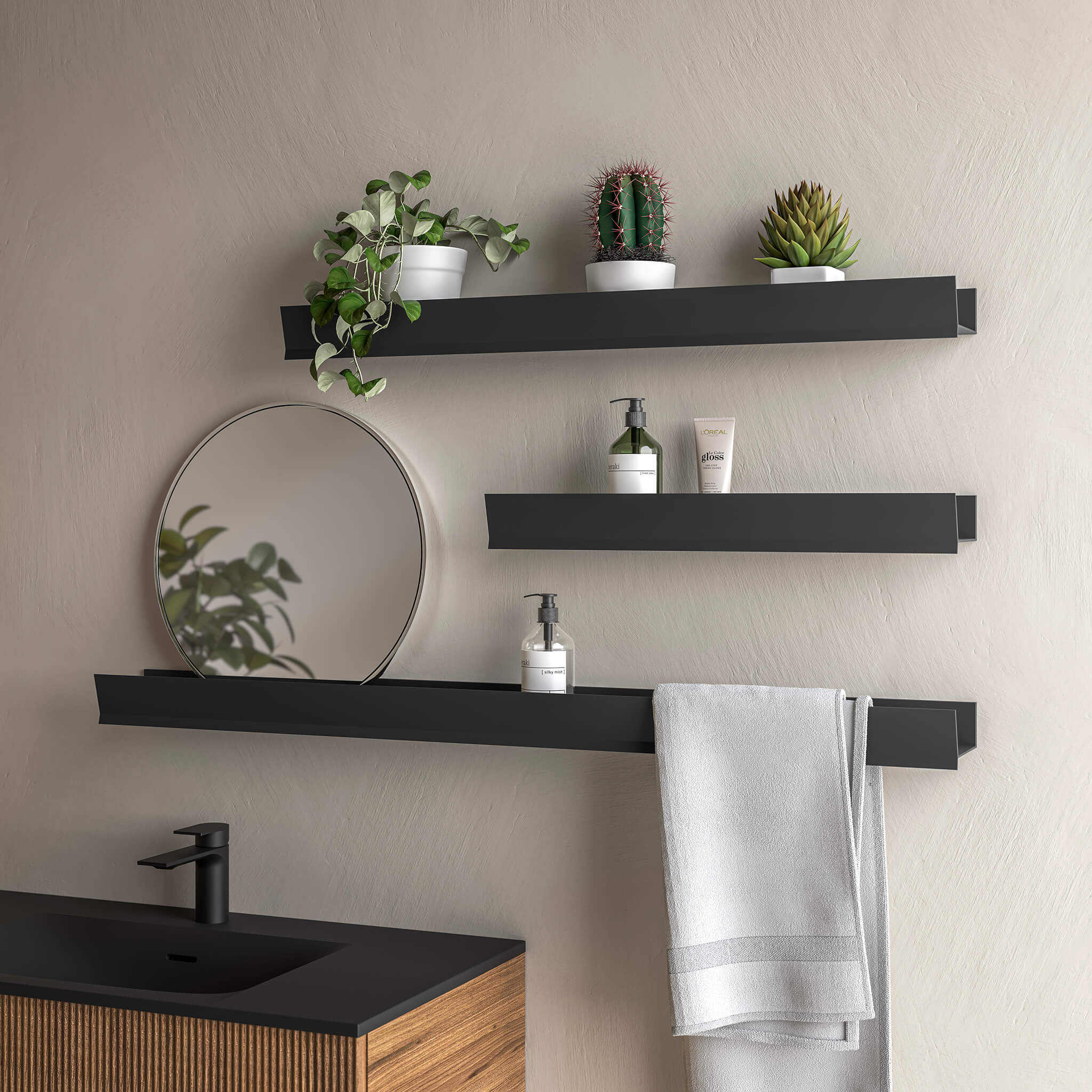 black shelf