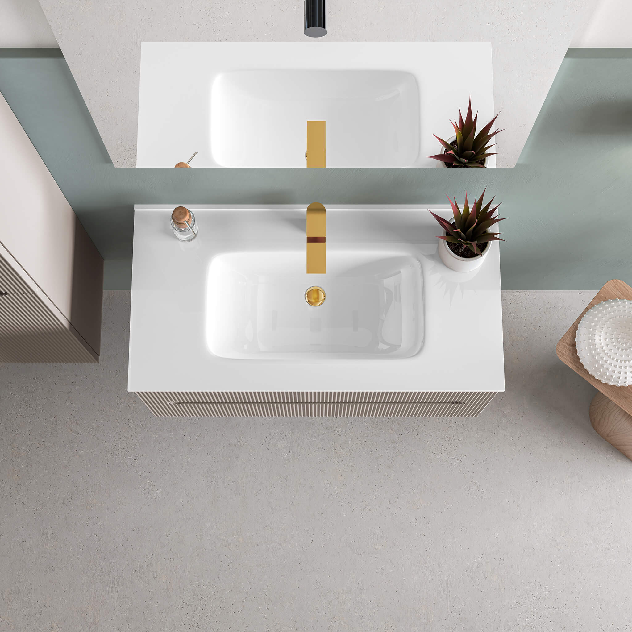 white gloss vanity top