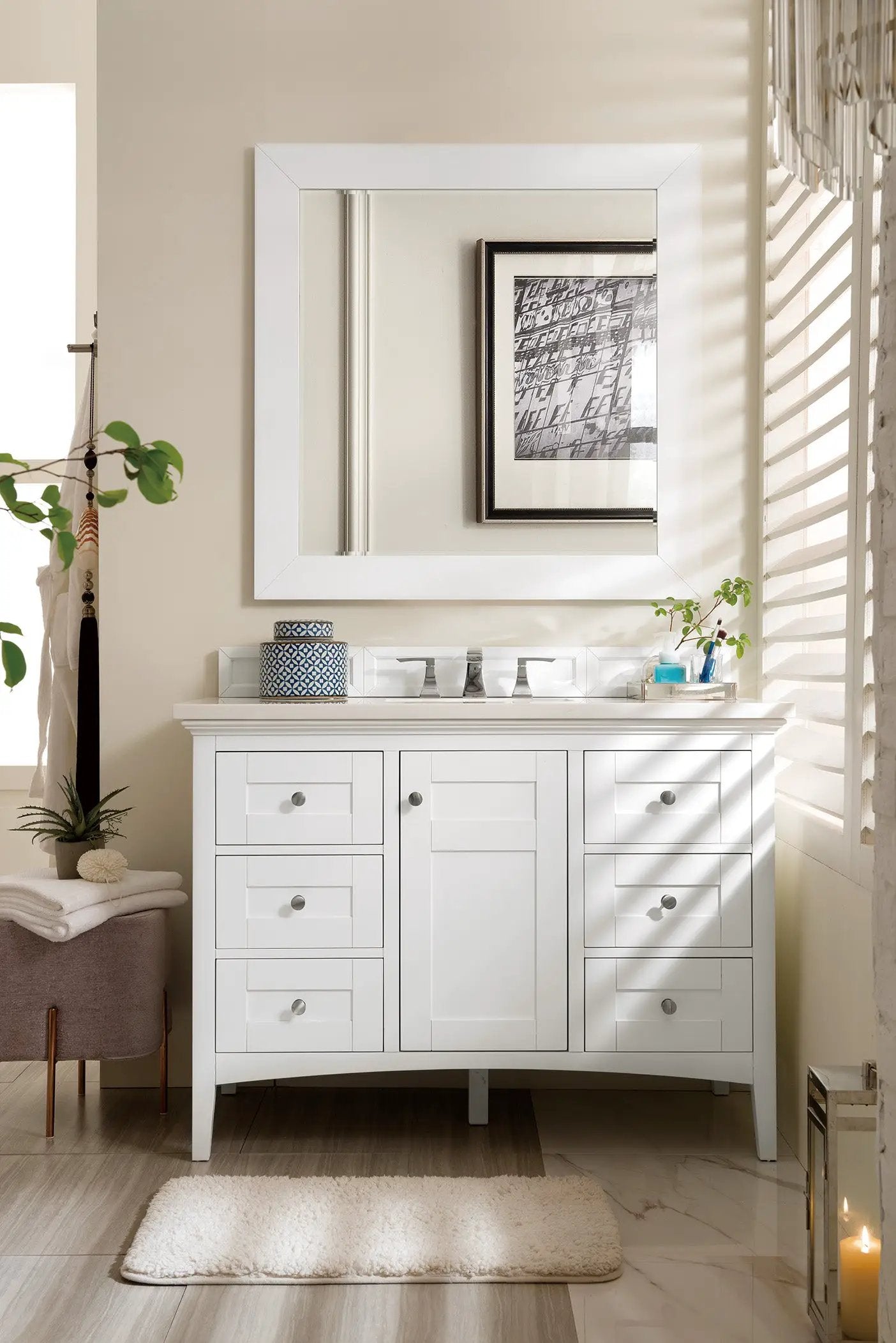 bright white vanity