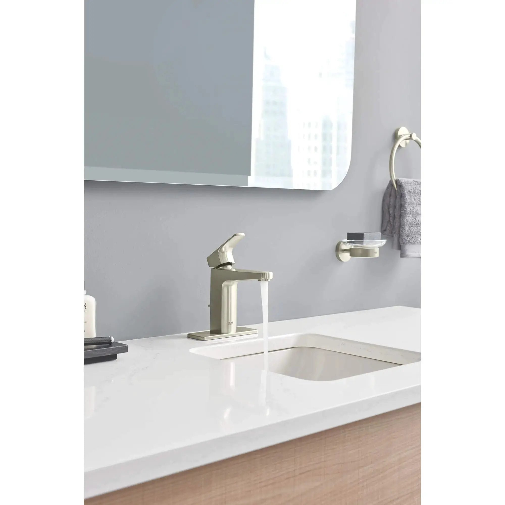 brushed nickel towel ring