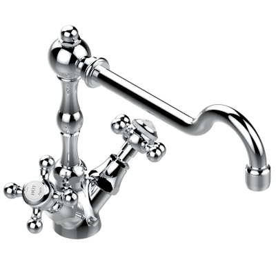 chrome polished faucet