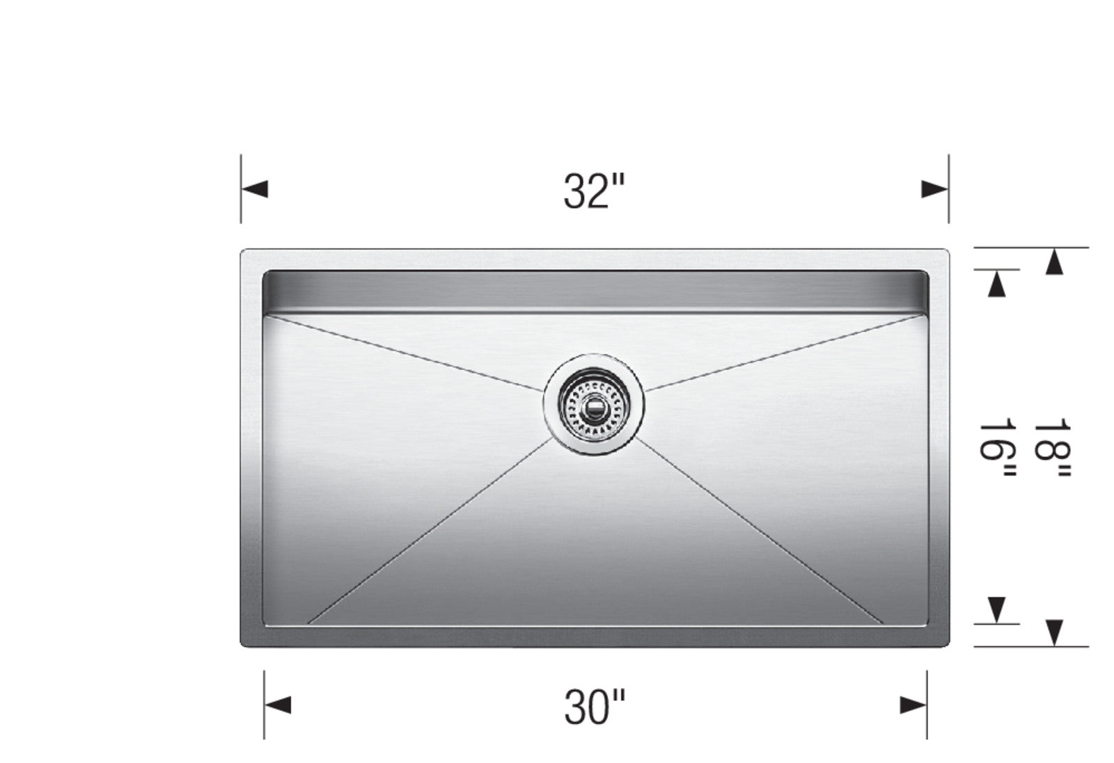 satin polish stainless steel sink