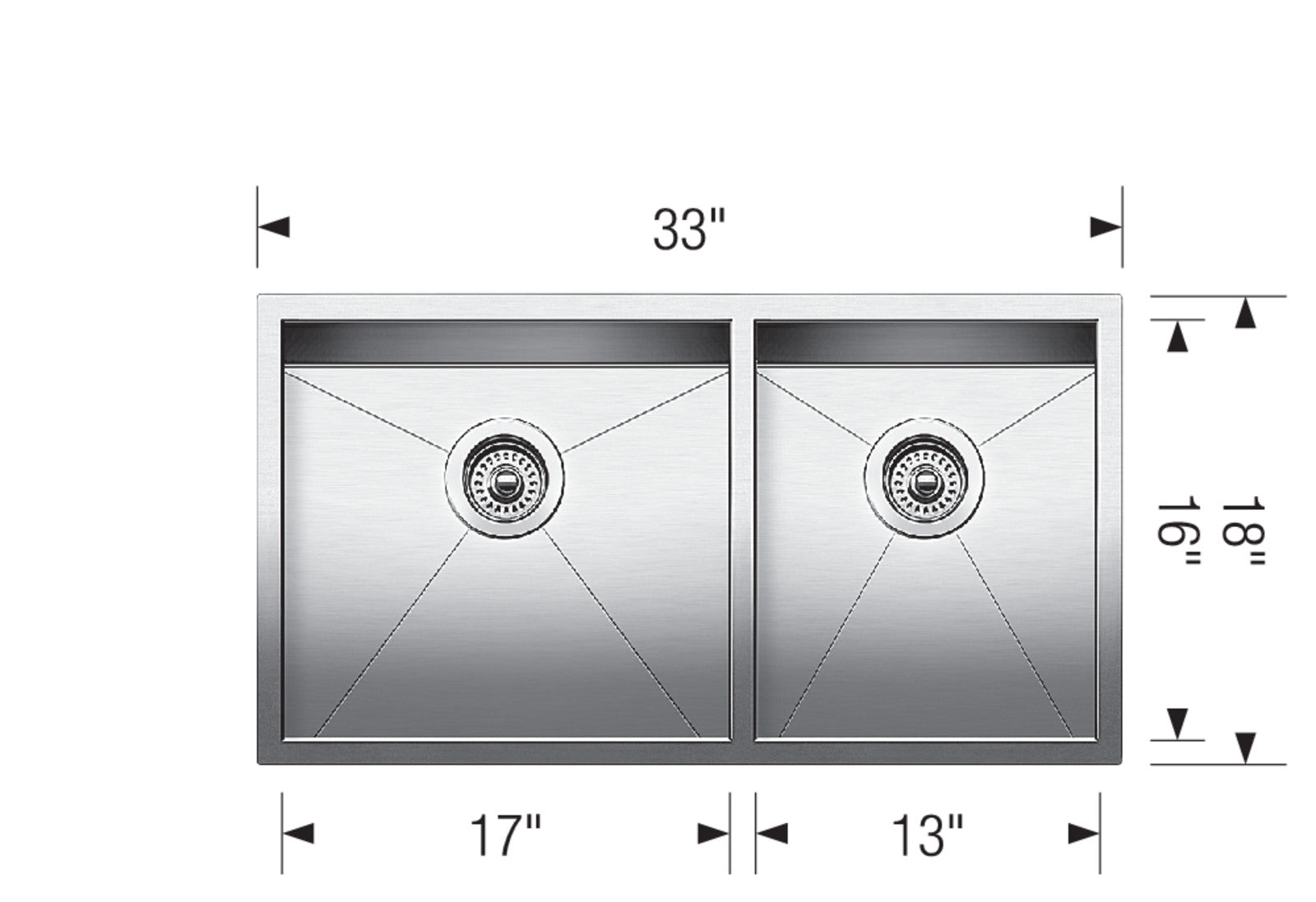 satin polish stainless steel sink