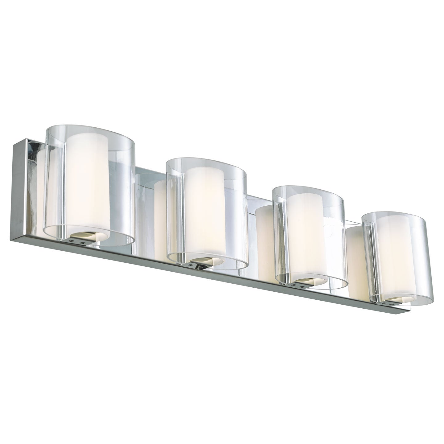 Abra Lighting Zoe Curved Clear and Opal Glass Vanity