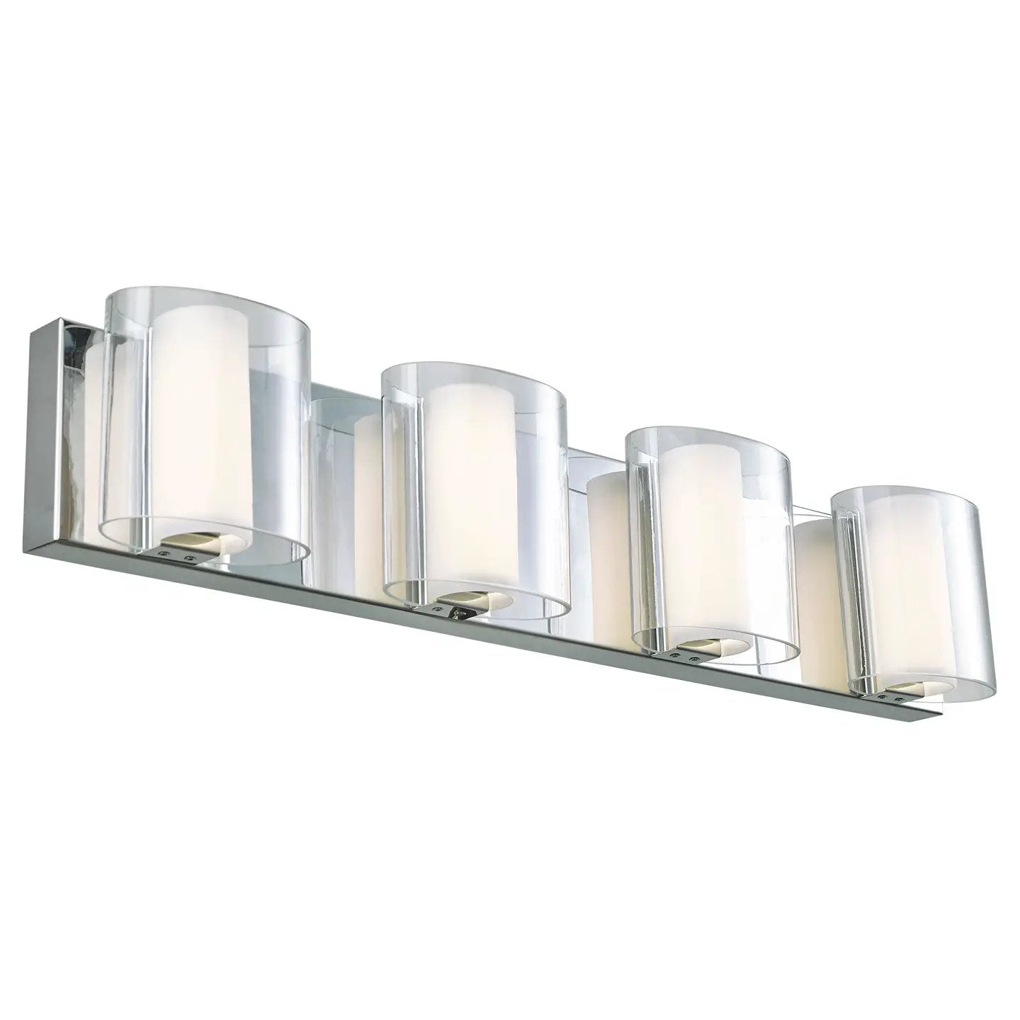 Abra Lighting Zoe Curved Clear and Opal Glass Vanity by Abra Lighting