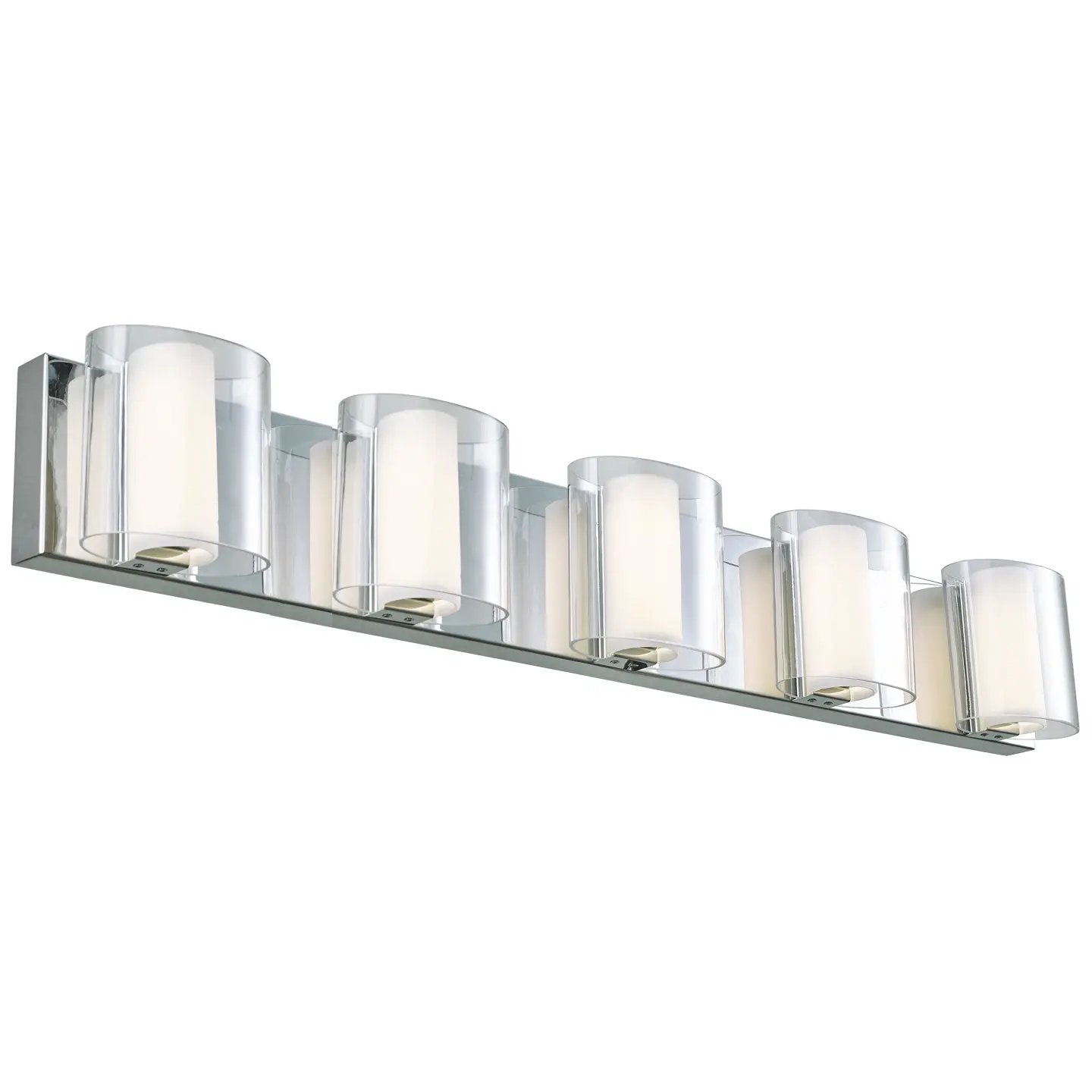 Abra Lighting Zoe Curved Clear and Opal Glass Vanity by Abra Lighting