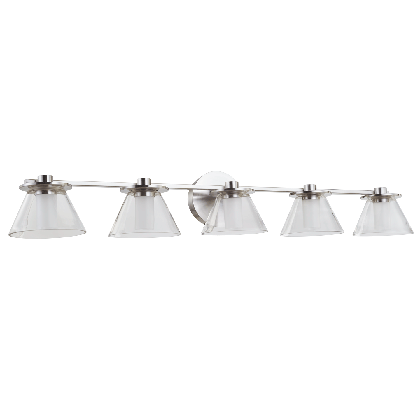 Abra Lighting Cone 5 Light Clear Glass Cones with Opal Glass Diffuser by Abra Lighting