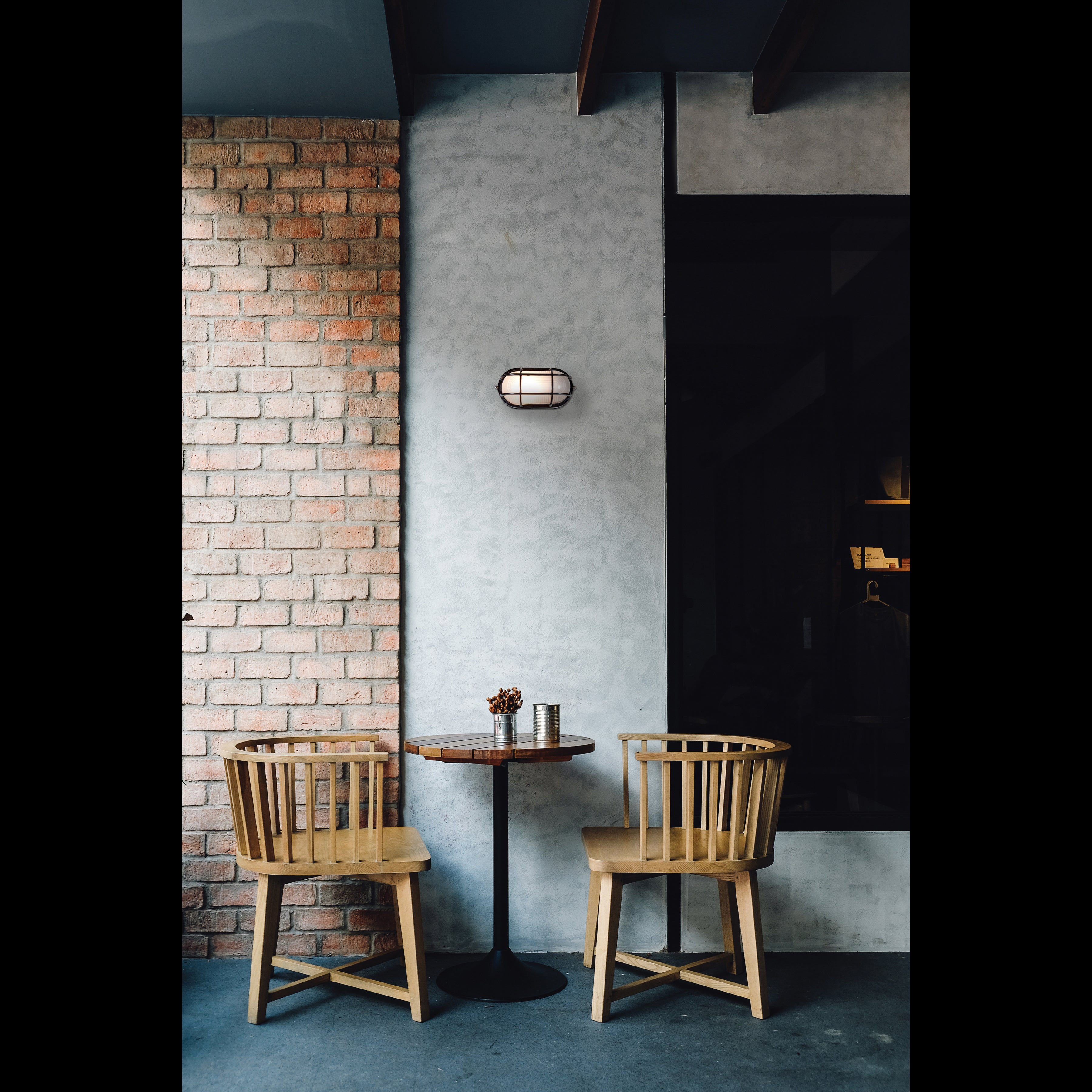 black outdoor bulkhead