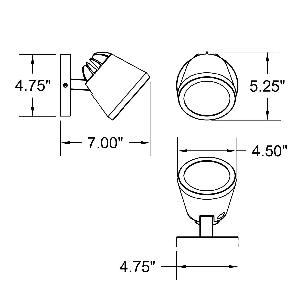 black outdoor adjustable light