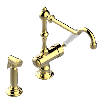 THG Paris 1900 Kitchen Single Hole Mixer with Swivel and Side Spray by THG Paris