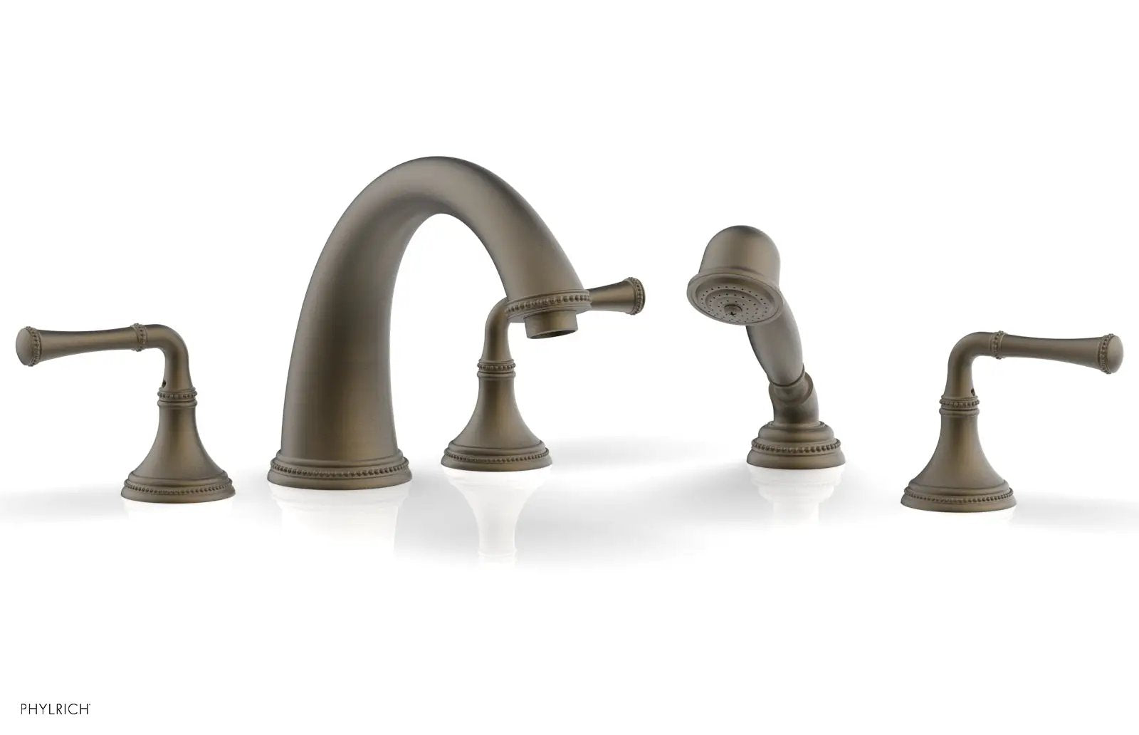 Phylrich BEADED Deck Tub Set with Hand Shower - Lever Handles by Phylrich
