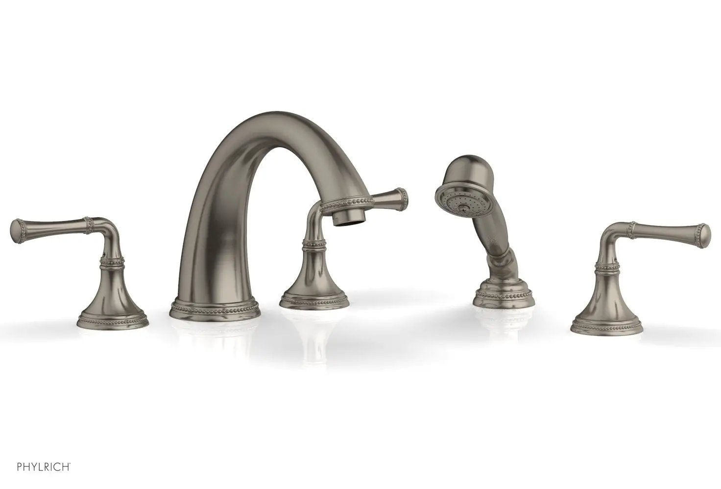 Phylrich BEADED Deck Tub Set with Hand Shower - Lever Handles by Phylrich