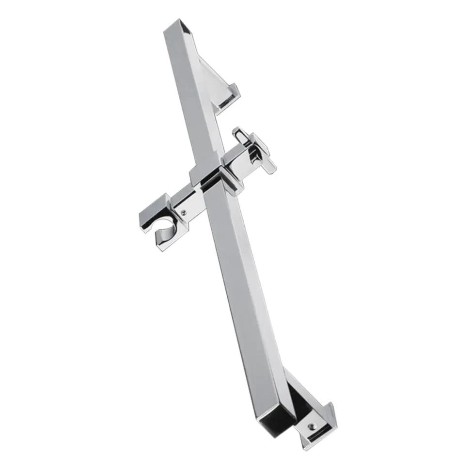 polished chrome shower rail
