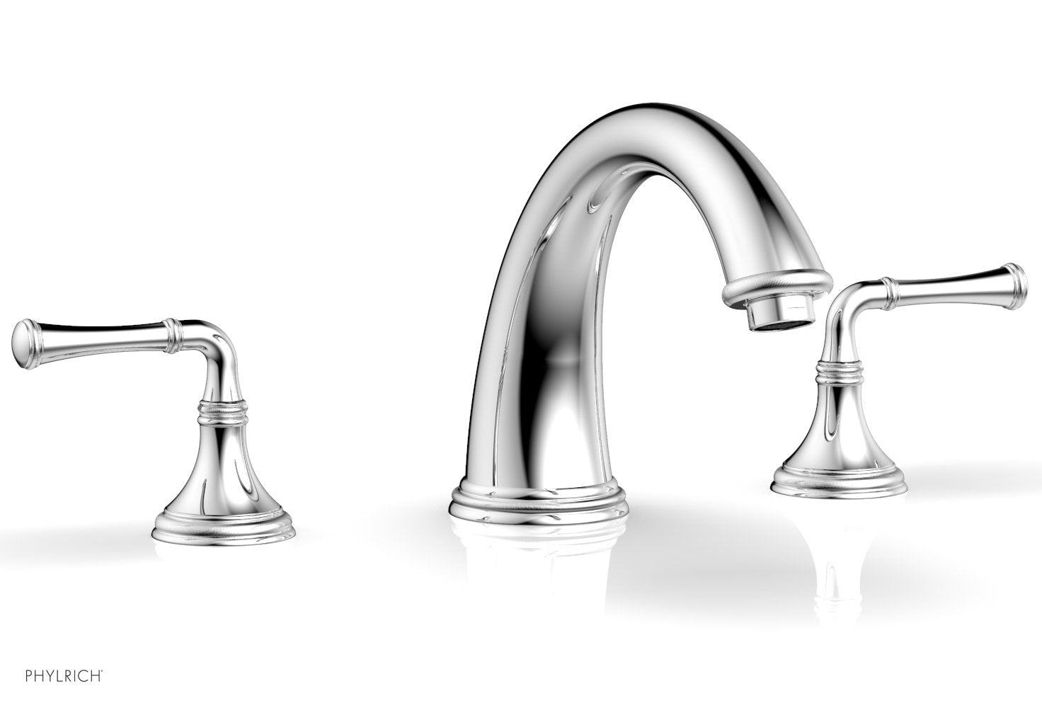 polished chrome deck tub set