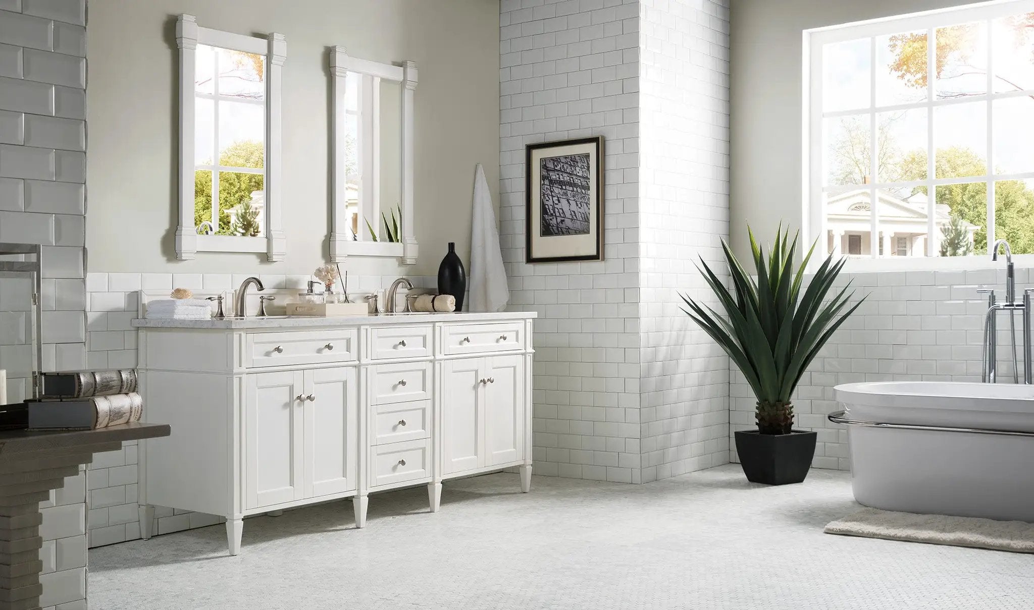 bright white vanity