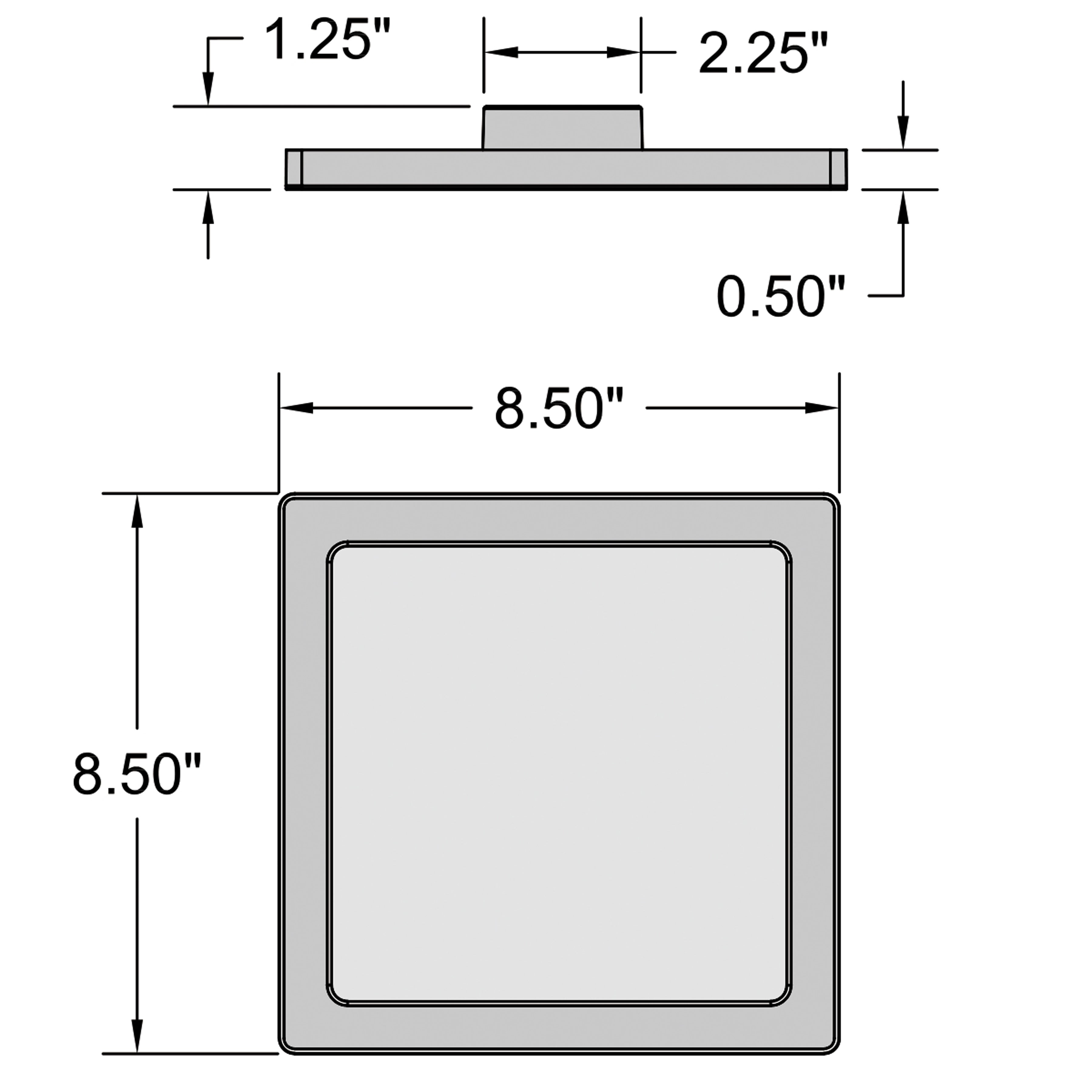 black dual voltage led flush mount