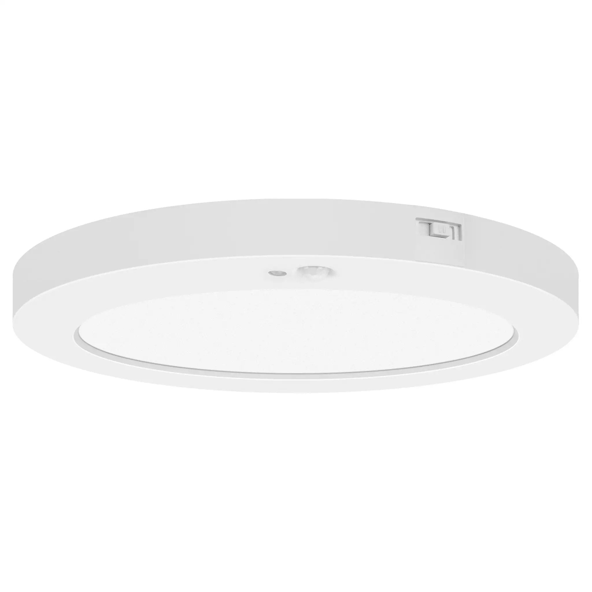 white dual voltage motion sensor led flush mount