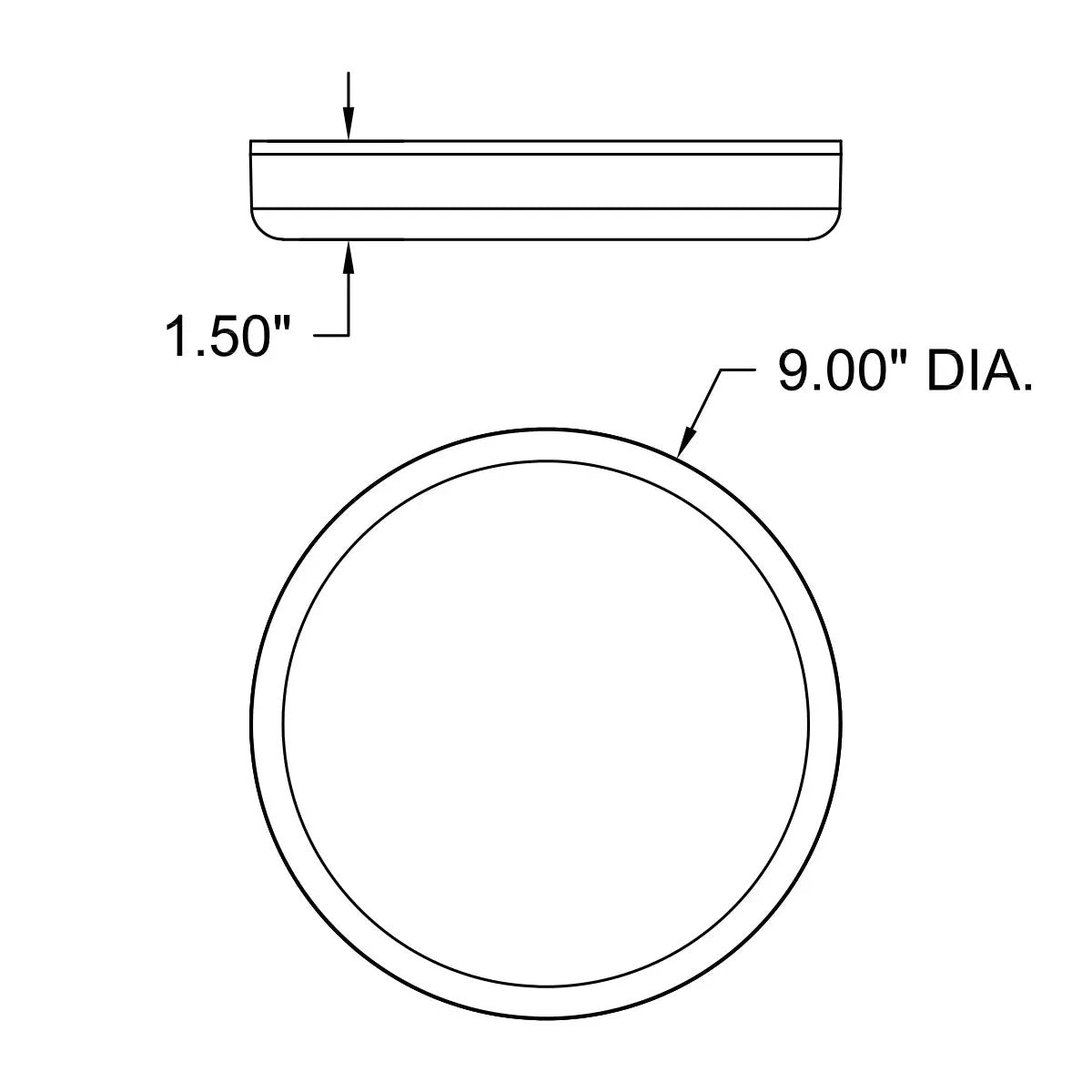 white frameless led flush mount