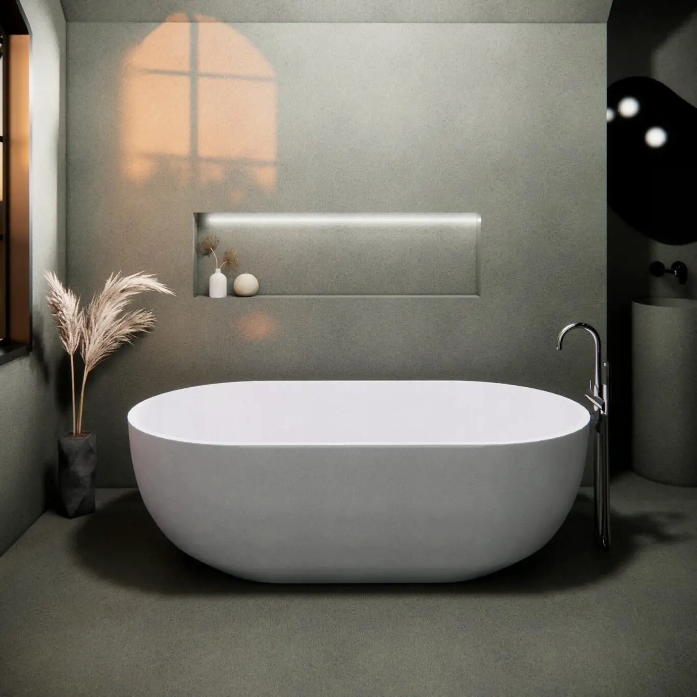 Balux Amari 66 Concrete Freestanding Bathtub by Balux