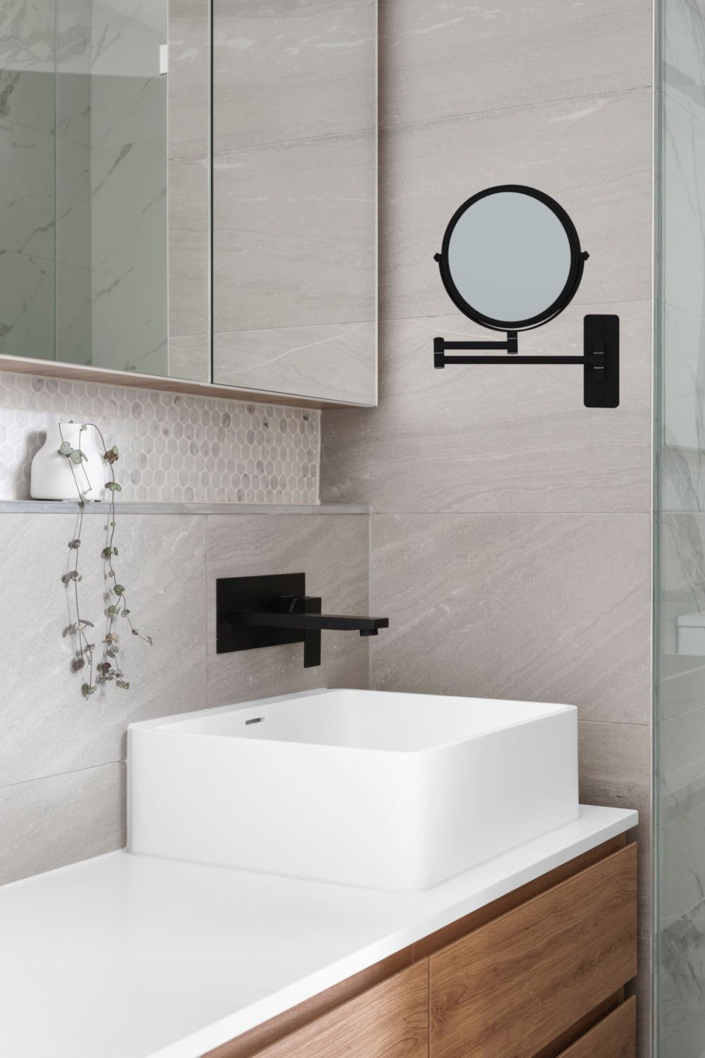 matte black makeup mirror