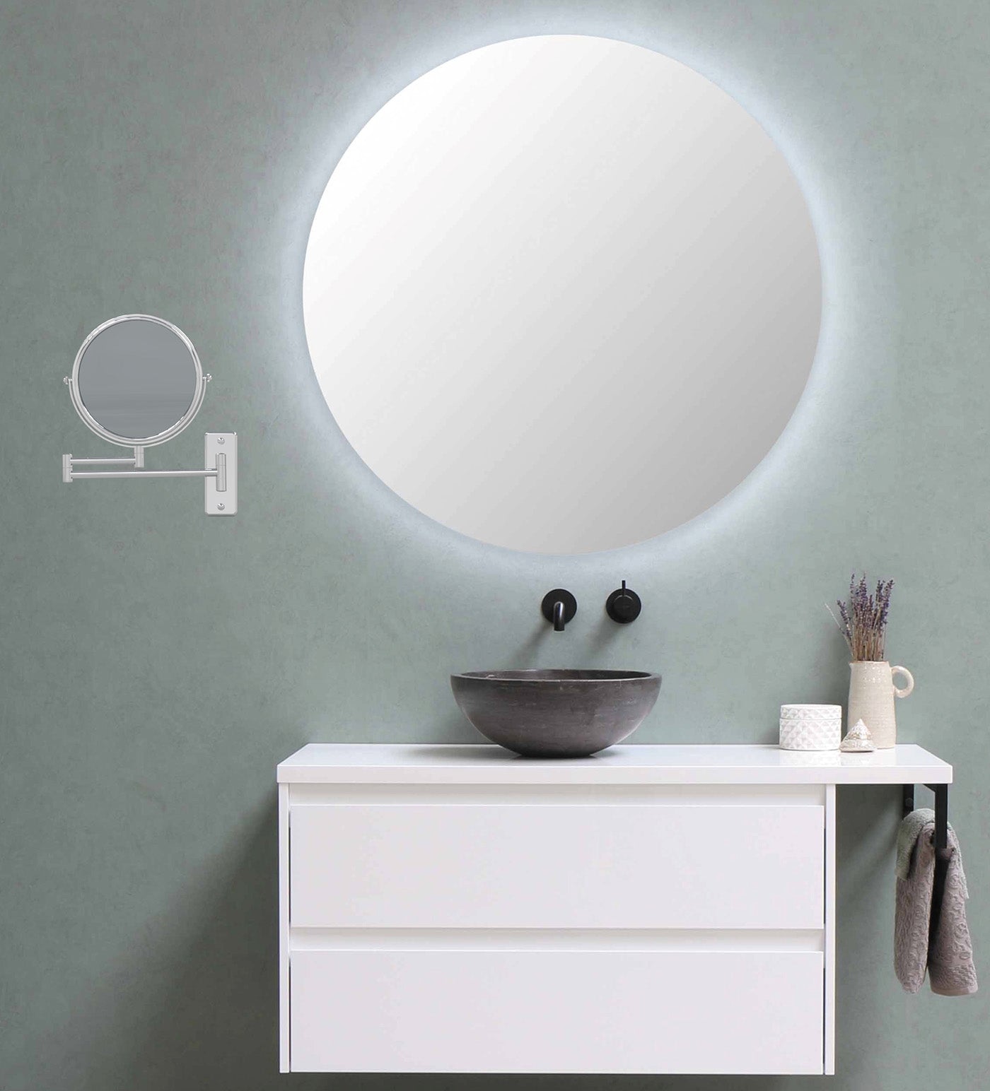 chrome makeup mirror