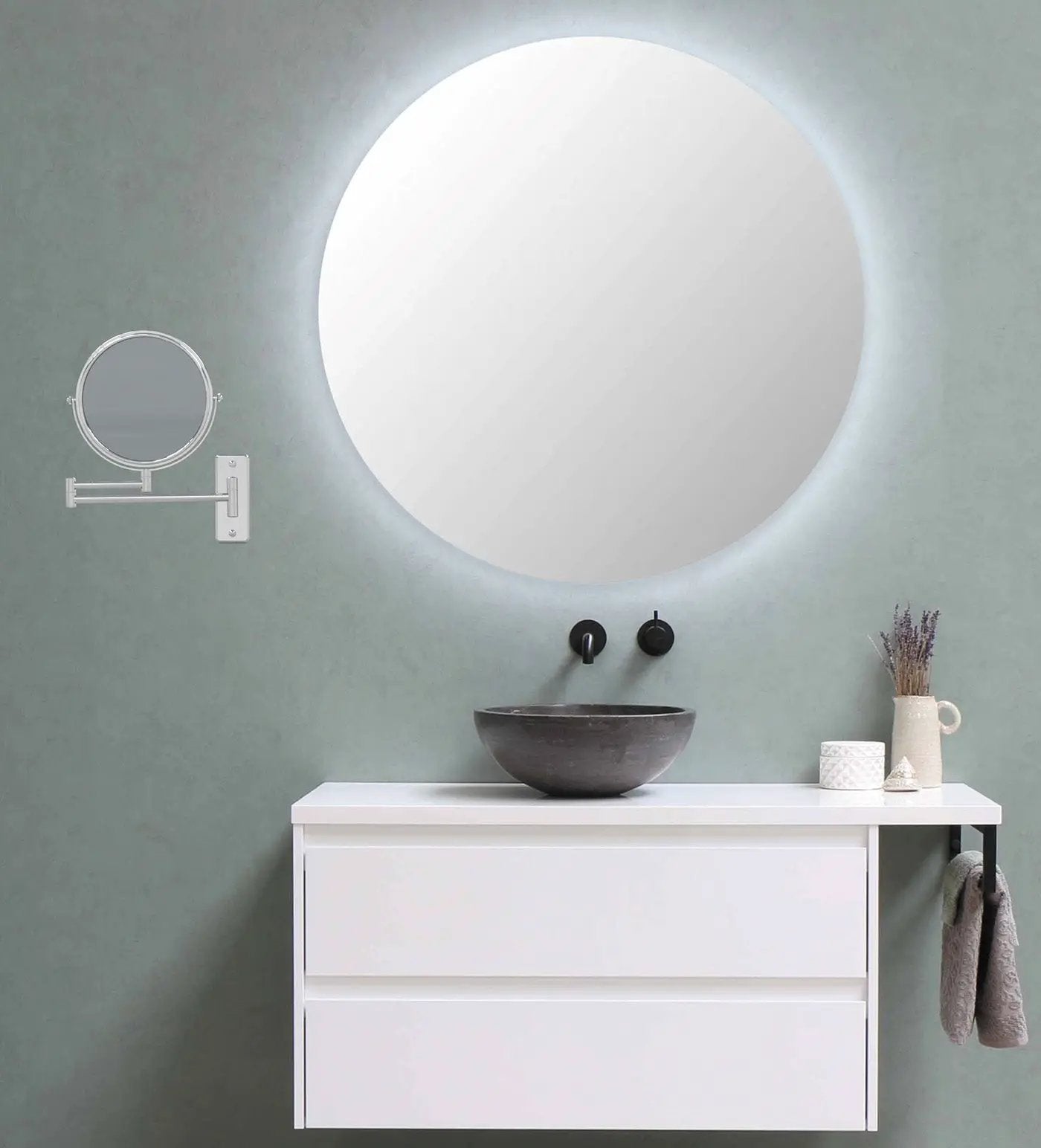 chrome makeup mirror