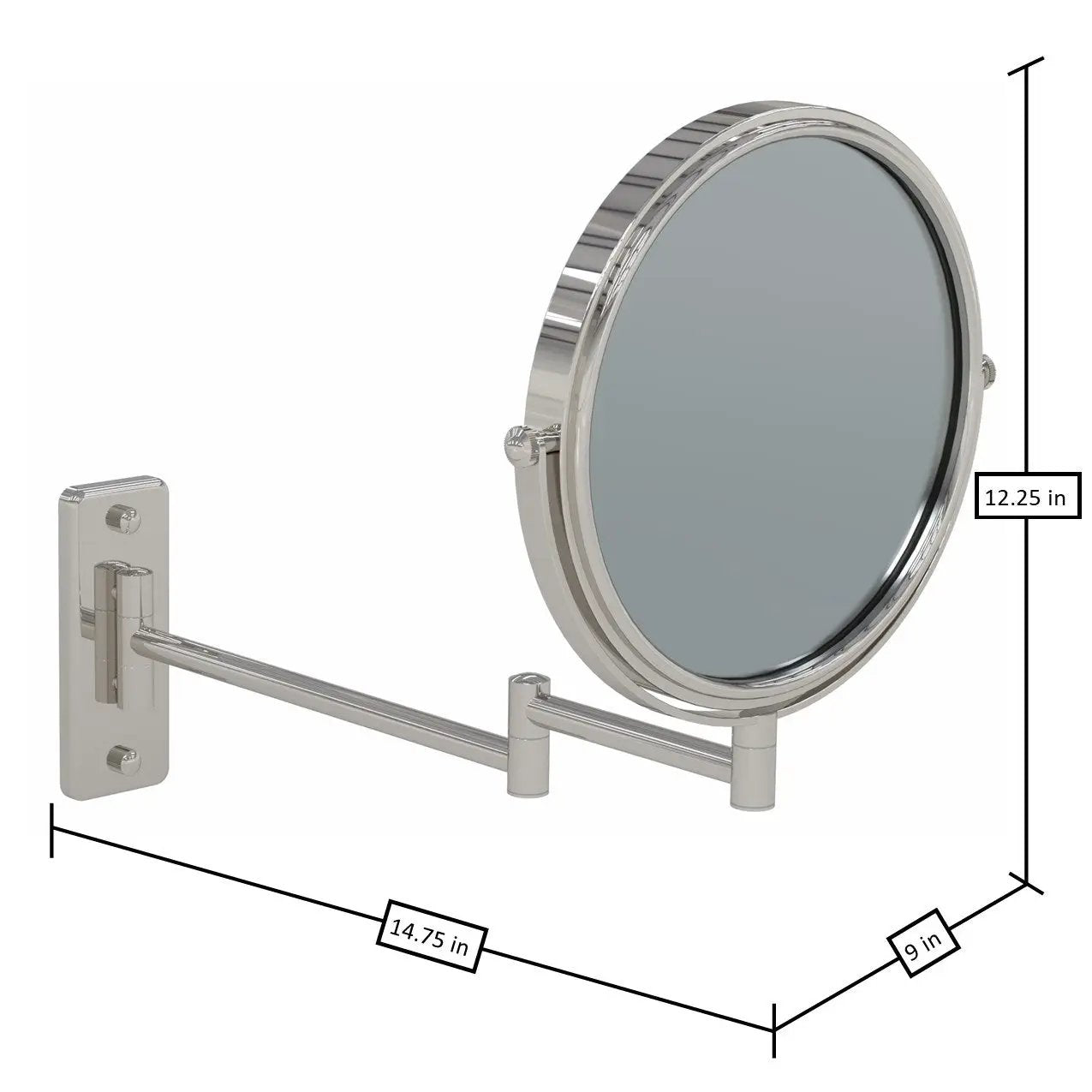 polished nickel makeup mirror
