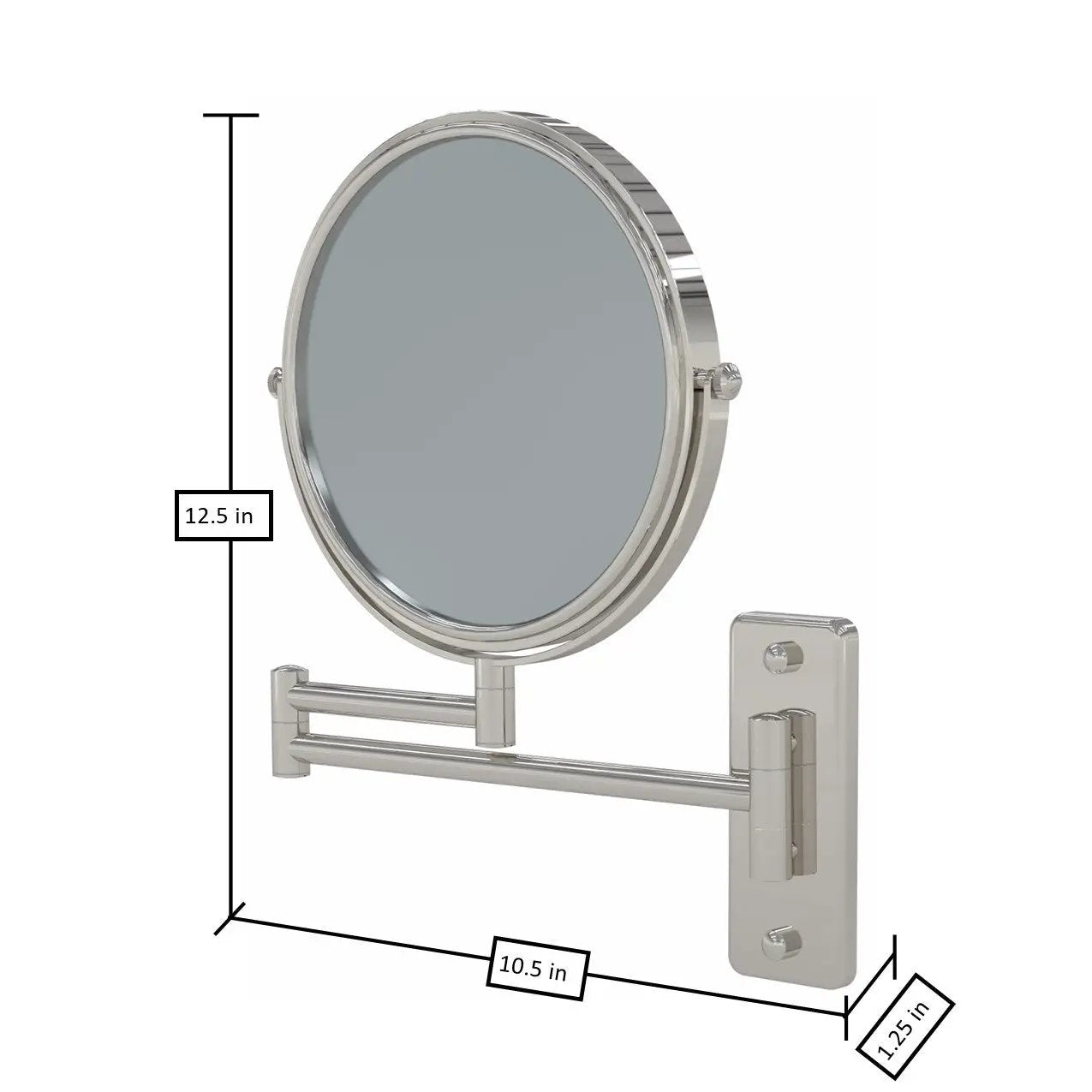 polished nickel makeup mirror