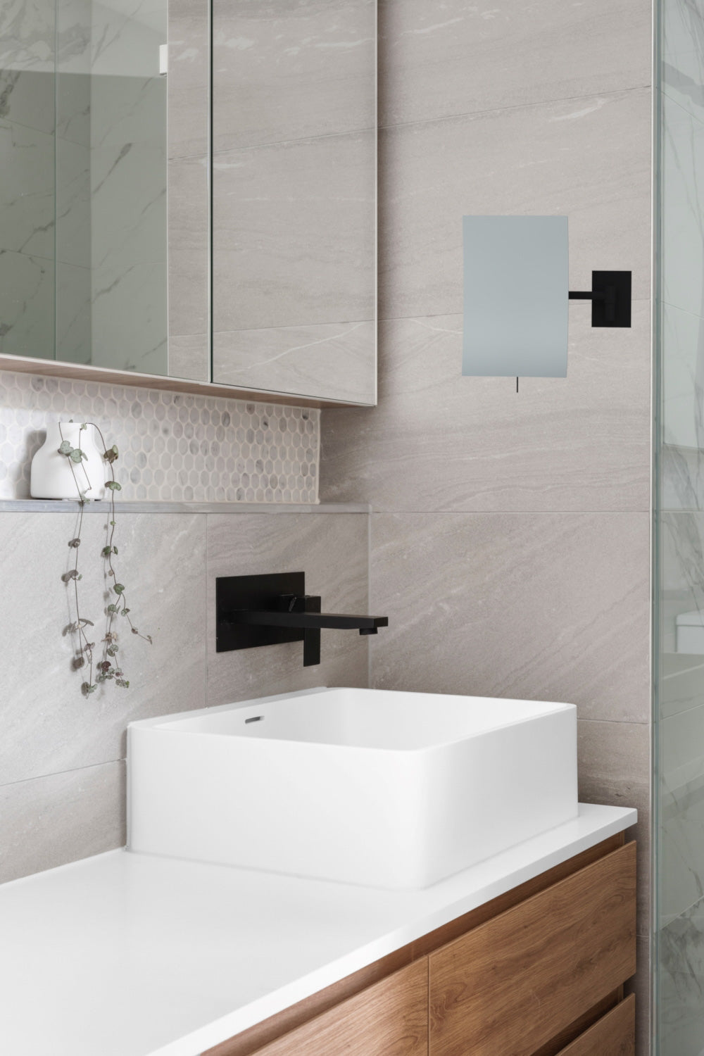 matte black makeup mirror