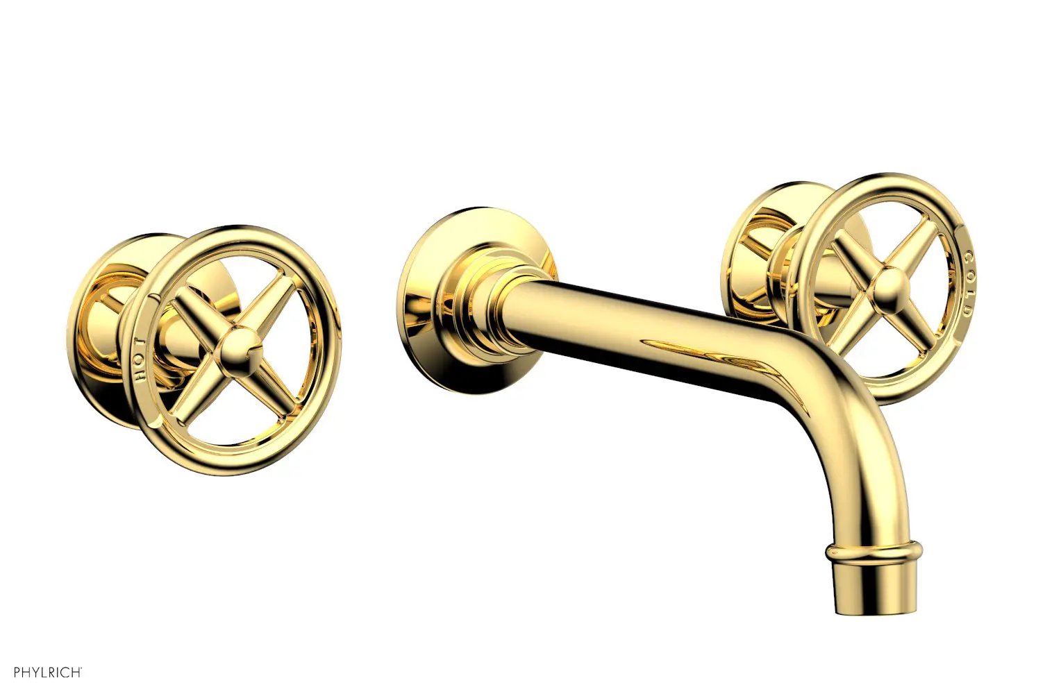 Phylrich WORKS Wall Lavatory Set - Cross Handles by Phylrich