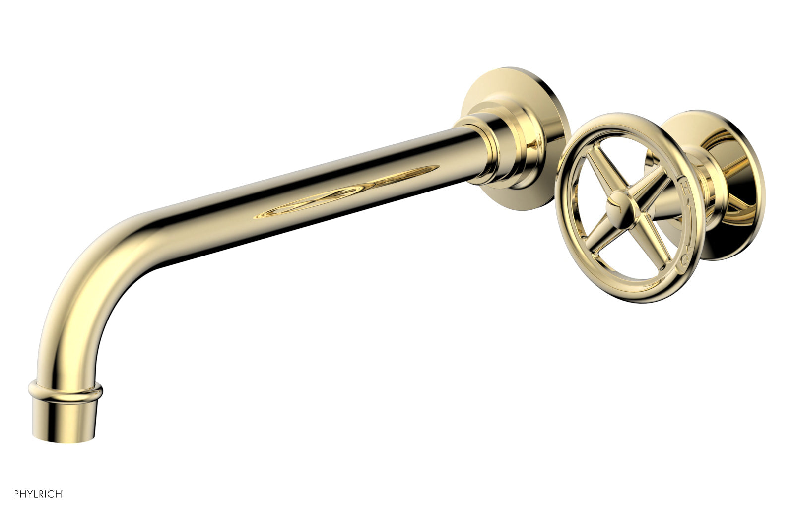 Phylrich WORKS 10" Single Handle Wall Lavatory Set - Cross Handle