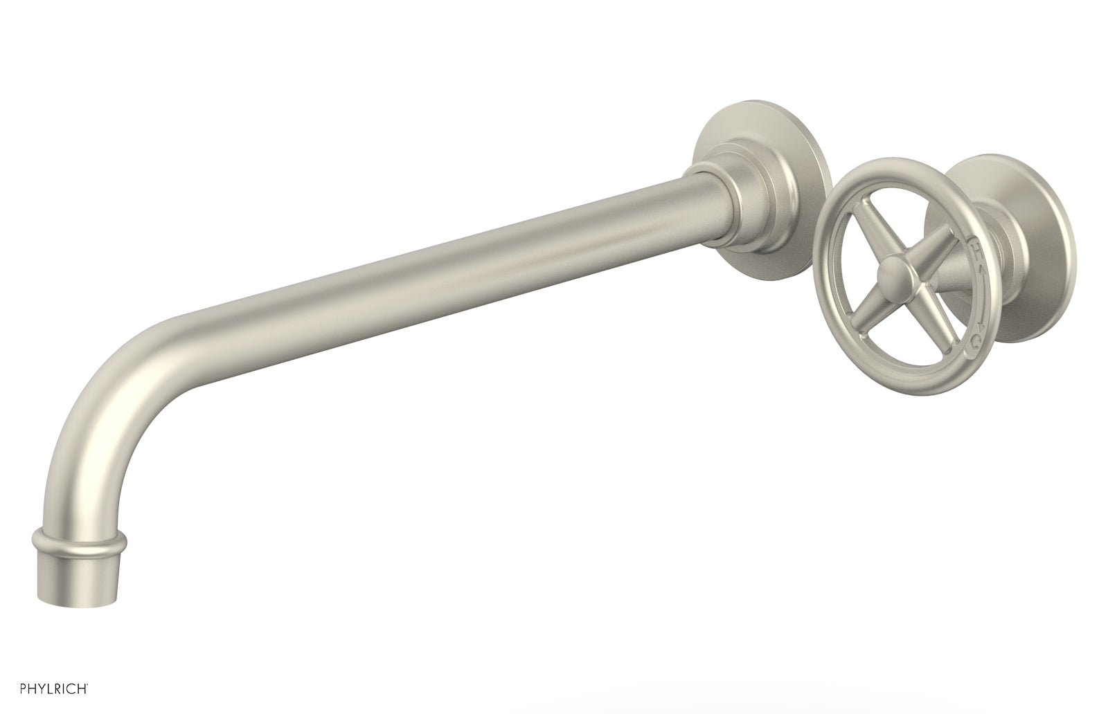 Phylrich WORKS 12" Single Handle Wall Lavatory Set - Cross Handle