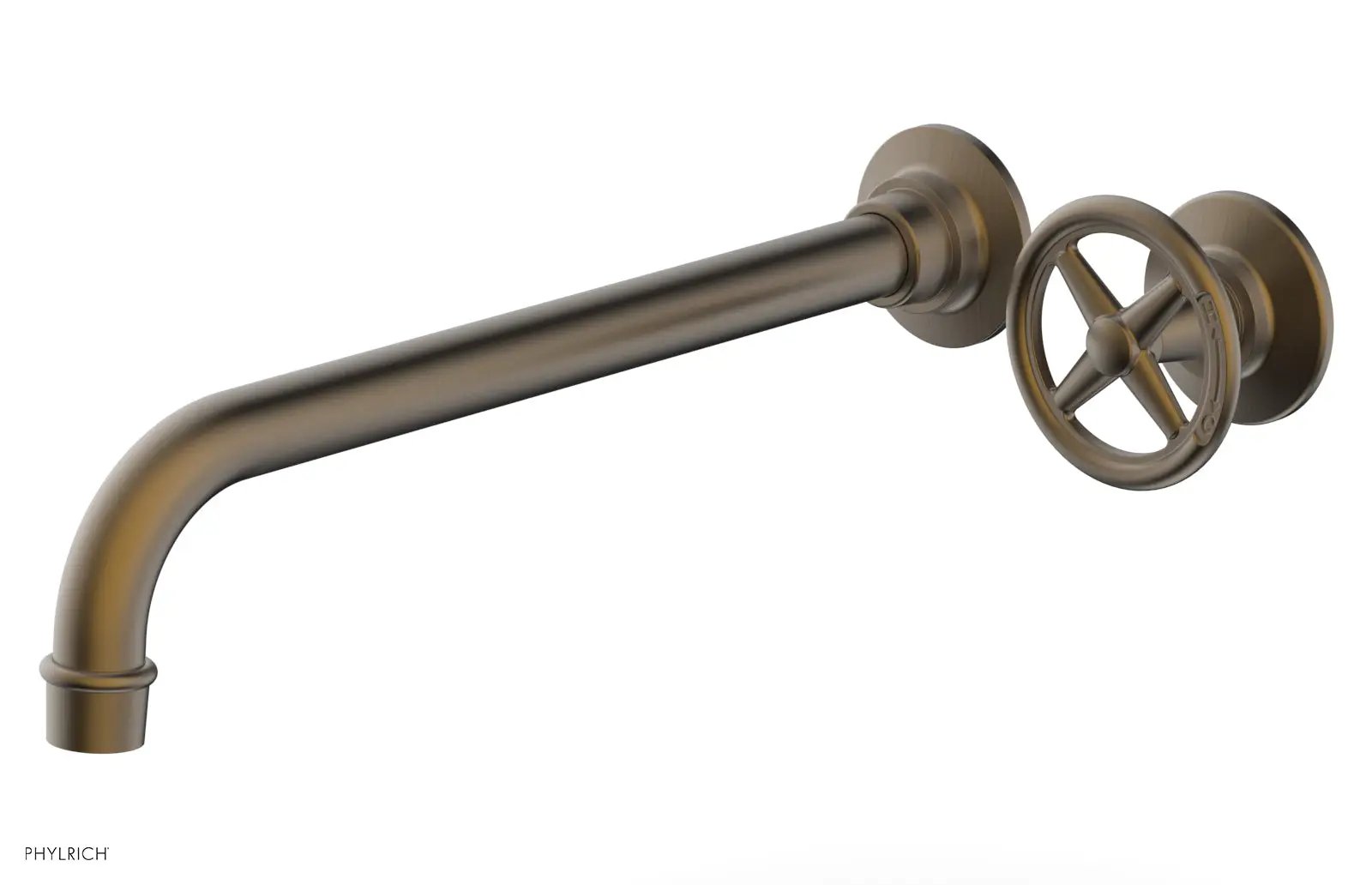 Phylrich WORKS 12" Single Handle Wall Lavatory Set - Cross Handle by Phylrich