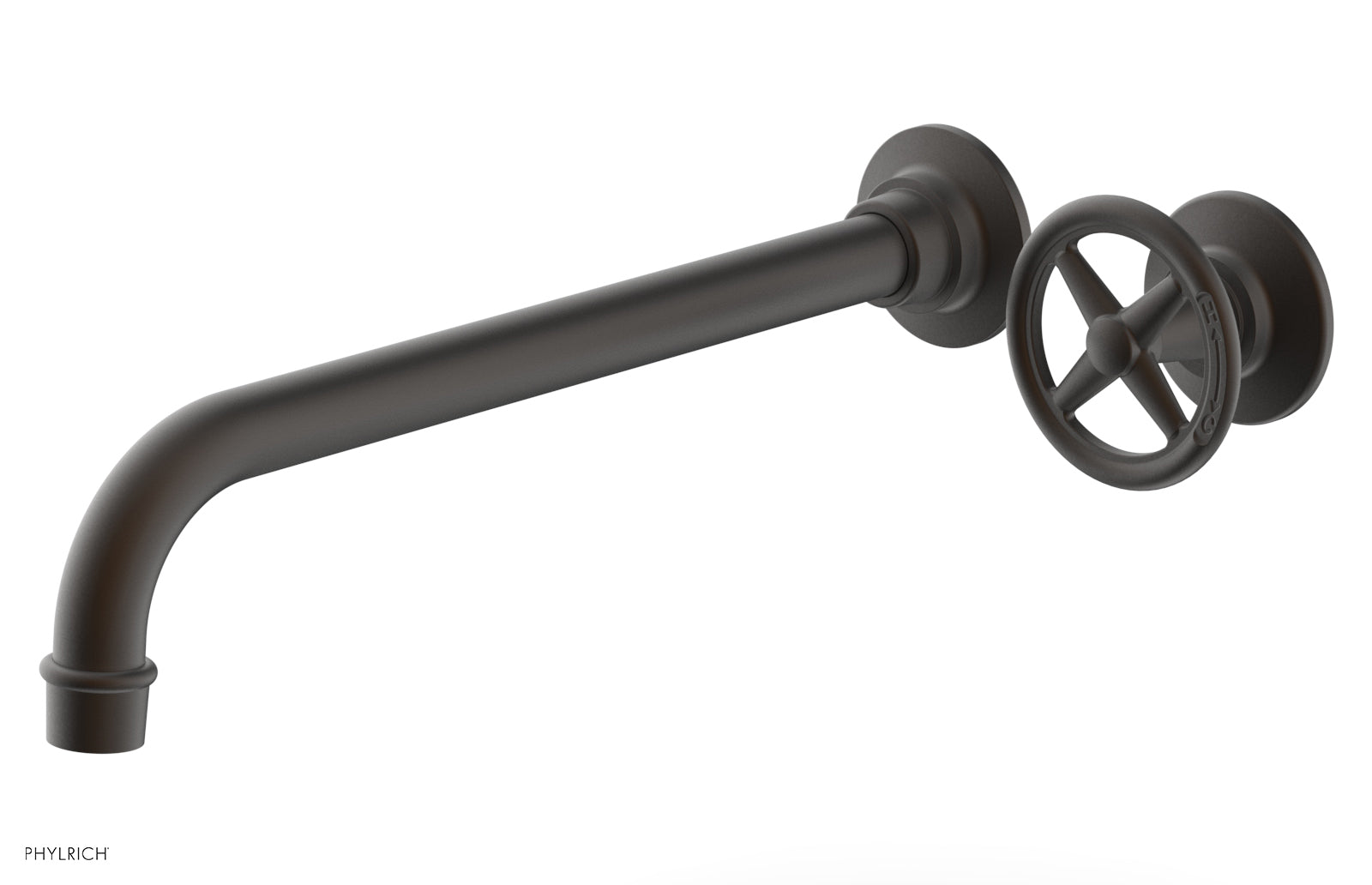 Phylrich WORKS 12" Single Handle Wall Lavatory Set - Cross Handle