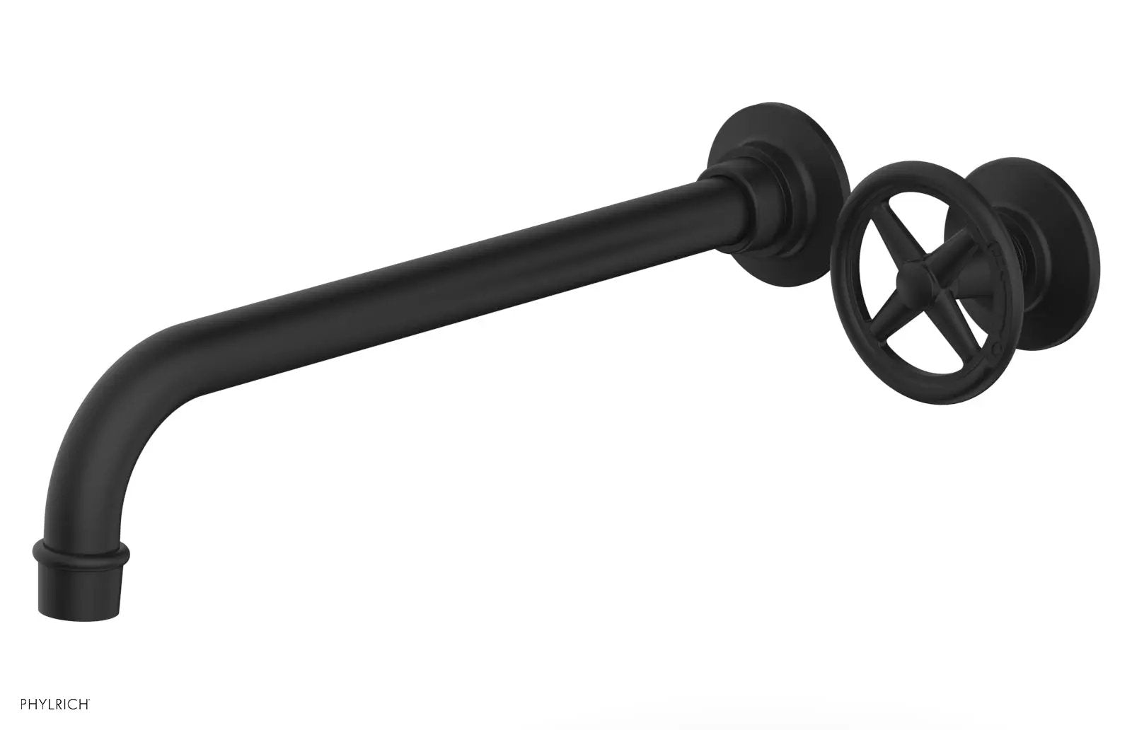 Phylrich WORKS 12" Single Handle Wall Lavatory Set - Cross Handle by Phylrich