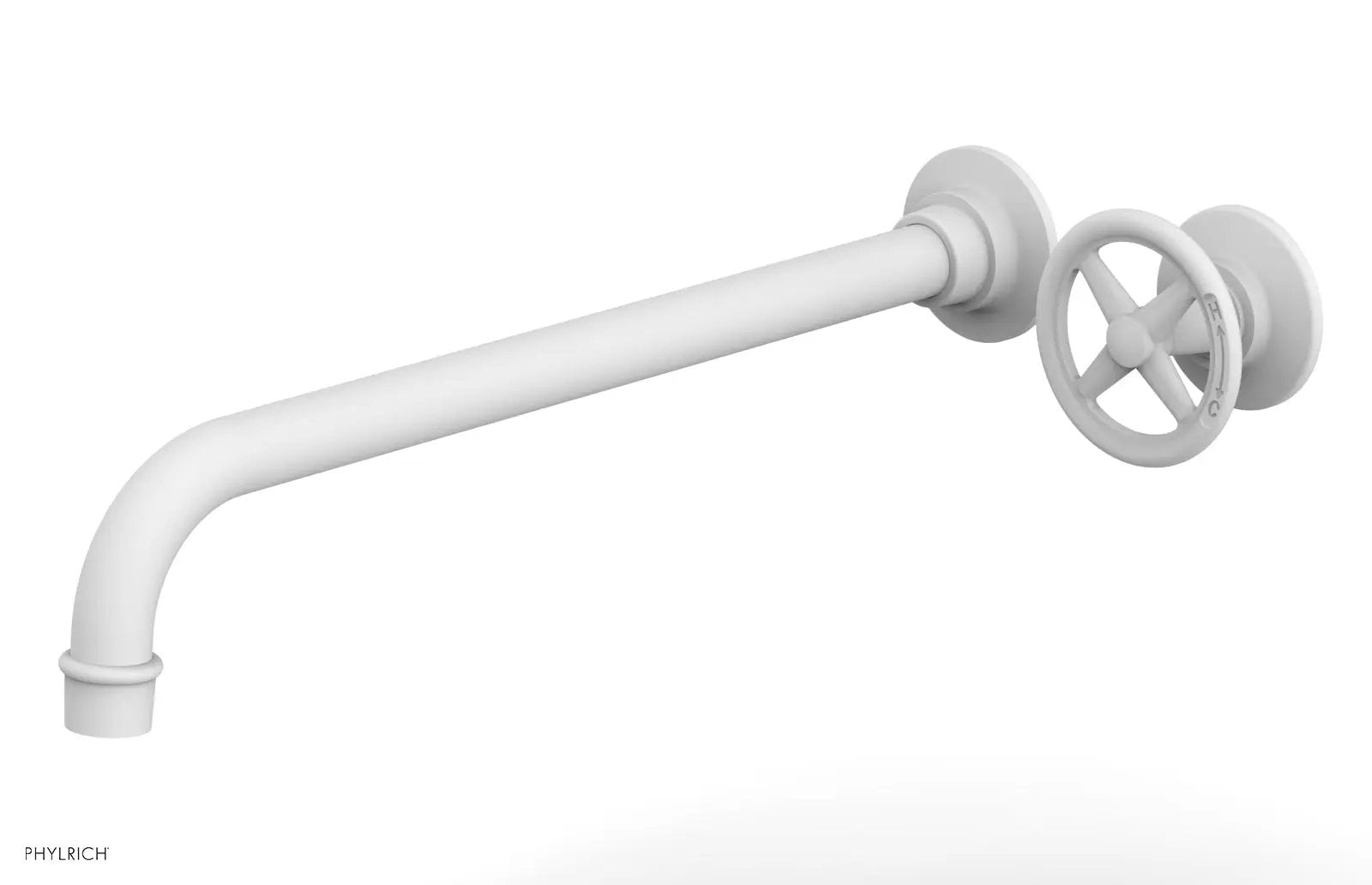 Phylrich WORKS 14" Single Handle Wall Lavatory Set - Cross Handle by Phylrich