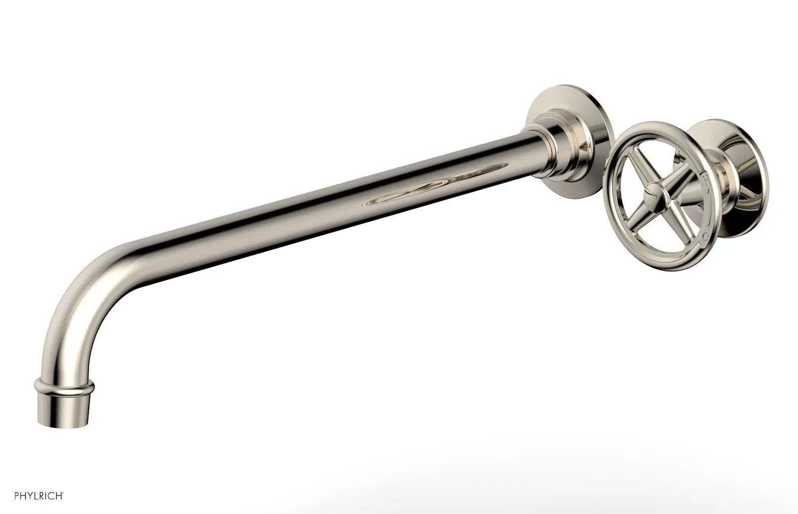 Phylrich WORKS 14" Single Handle Wall Lavatory Set - Cross Handle by Phylrich
