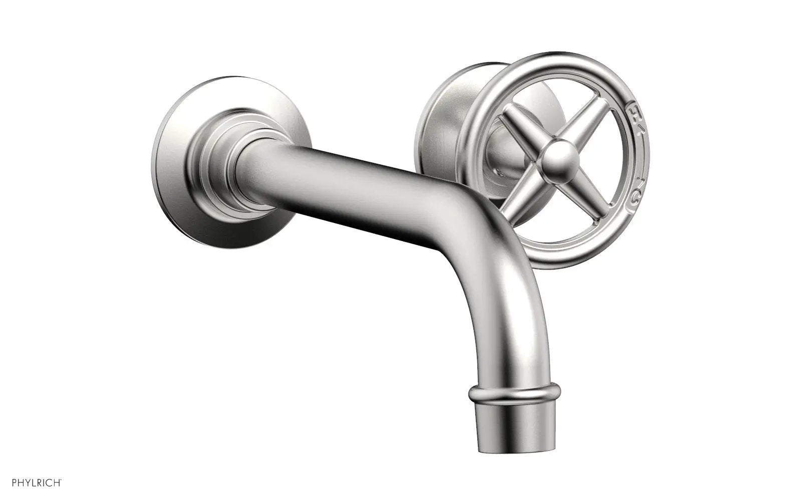 Phylrich WORKS Single Handle Wall Lavatory Set - Cross Handles by Phylrich
