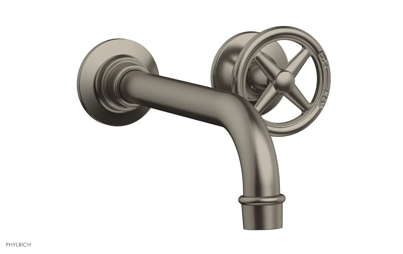 Phylrich WORKS Single Handle Wall Lavatory Set - Cross Handles by Phylrich