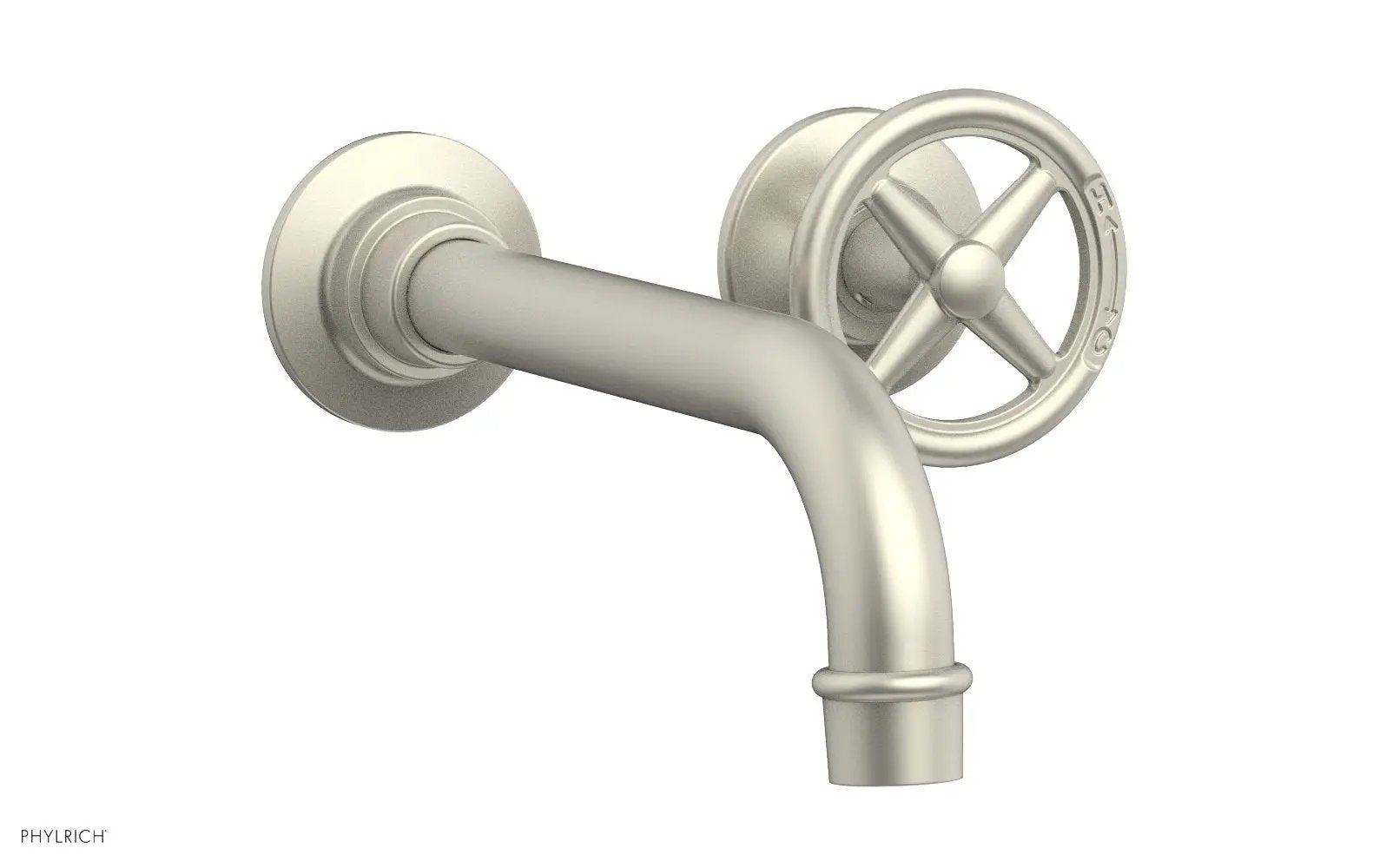 Phylrich WORKS Single Handle Wall Lavatory Set - Cross Handles by Phylrich