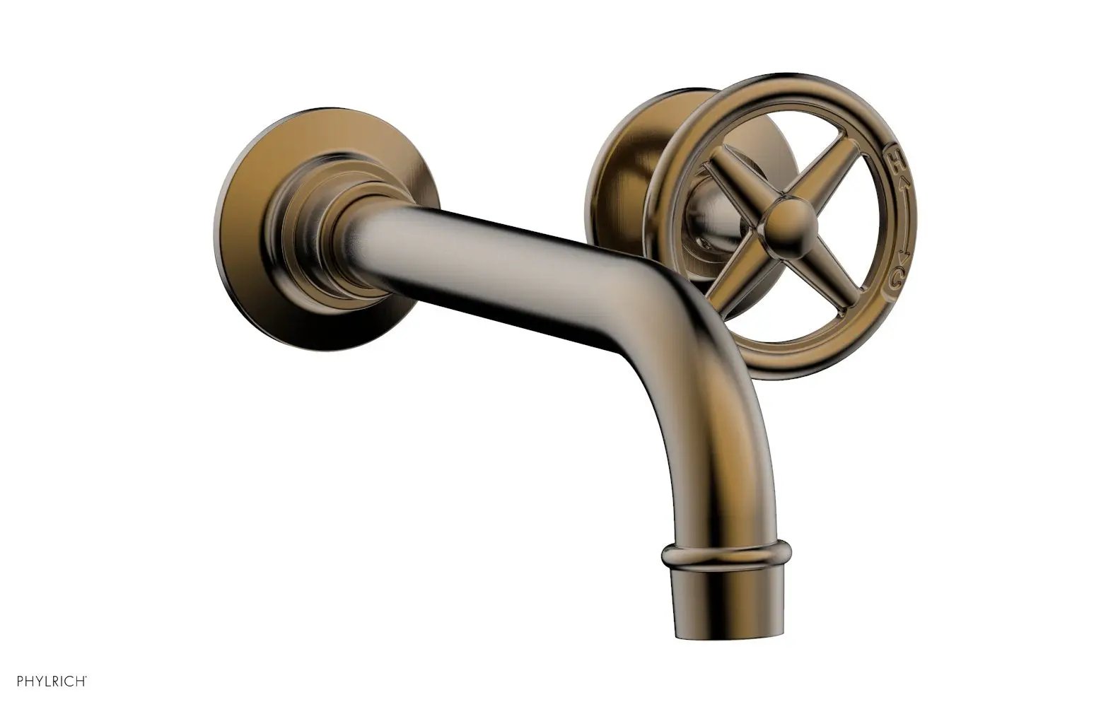 Phylrich WORKS Single Handle Wall Lavatory Set - Cross Handles by Phylrich